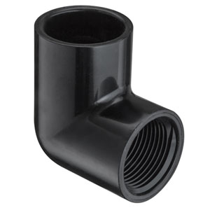 SPEARS VALVES 407-005B Elbow, 90 Deg., Socket x FPT, Schedule 40, 1/2 Size, PVC, Black | BU7MNJ