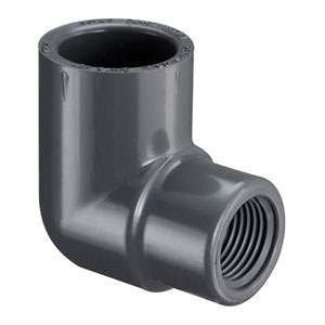SPEARS VALVES 407-101GBC Reducer Elbow, 90 Deg., Socket x FPT, Schedule 40, Gray, 3/4 x 1/2 Size, PVC | BU6PQW