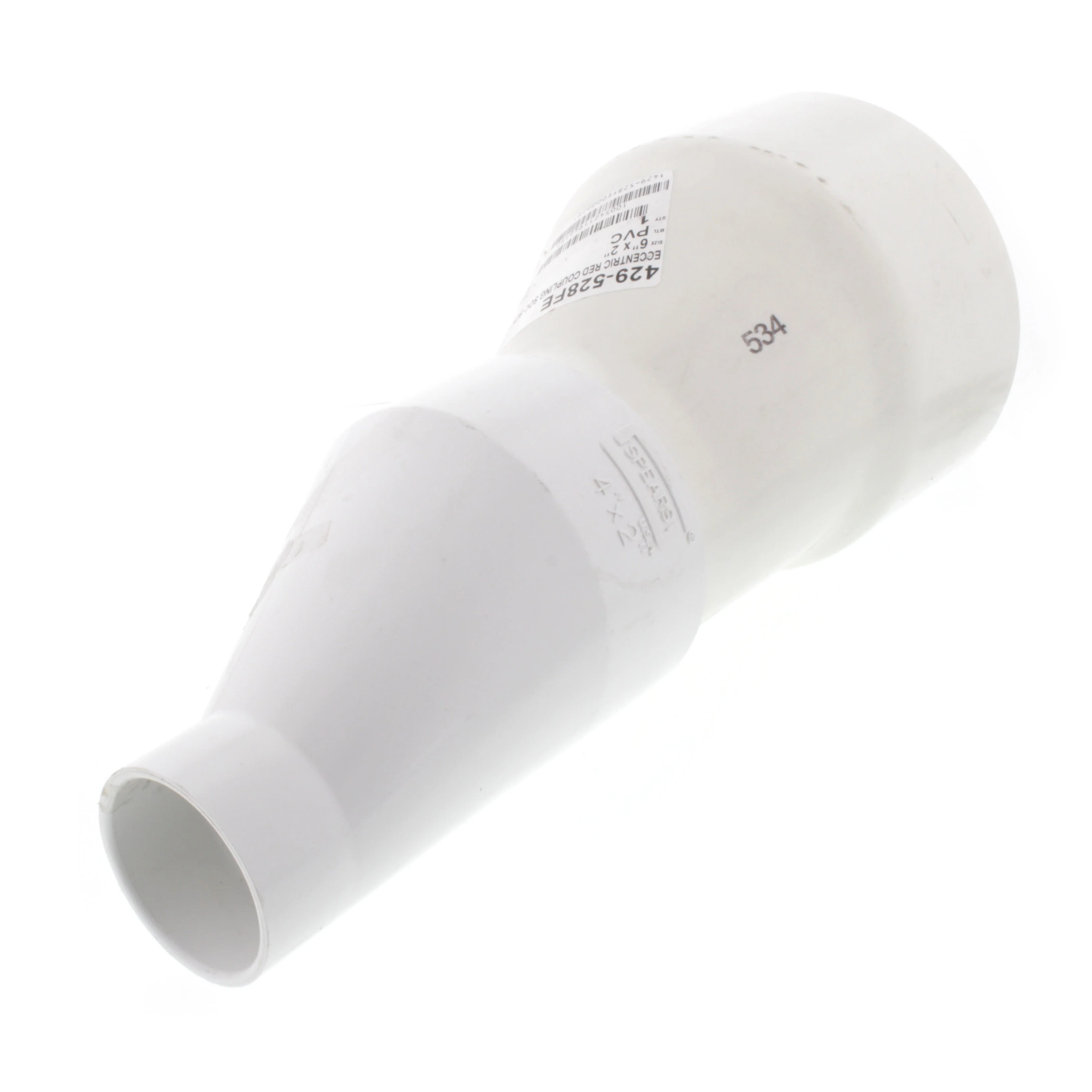 SPEARS VALVES 429-528FE Reducer Eccentric Coupling, Socket, 6 x 2 Size, PVC | BU6RWB