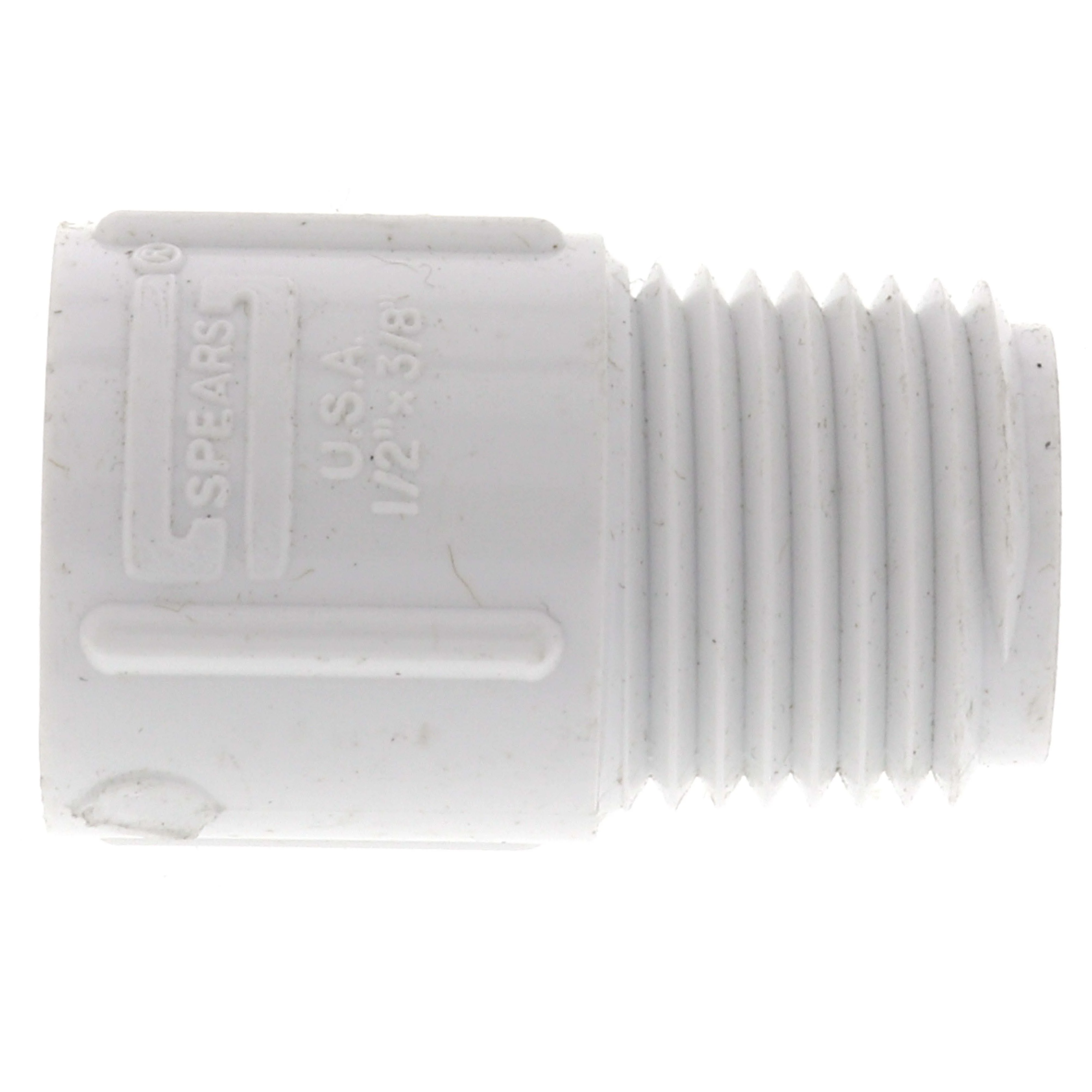 SPEARS VALVES 436-073 Reducer Male Adapter, MPT x Socket, 1/2 x 3/8 Size, PVC | BU6UNN