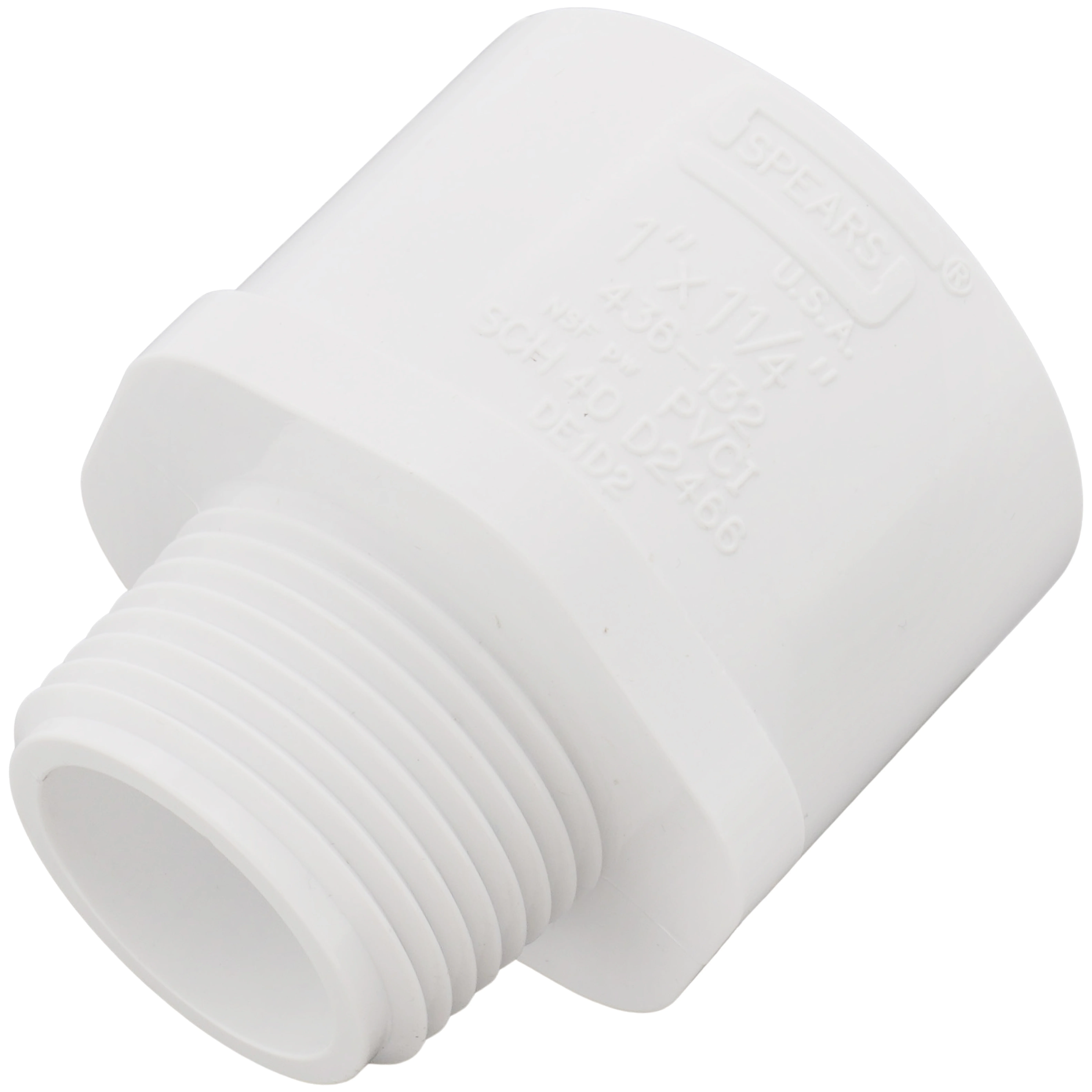SPEARS VALVES 436-132 Reducer Male Adapter, MPT x Socket, 1 x 1-1/4 Size, PVC | BU6UNJ