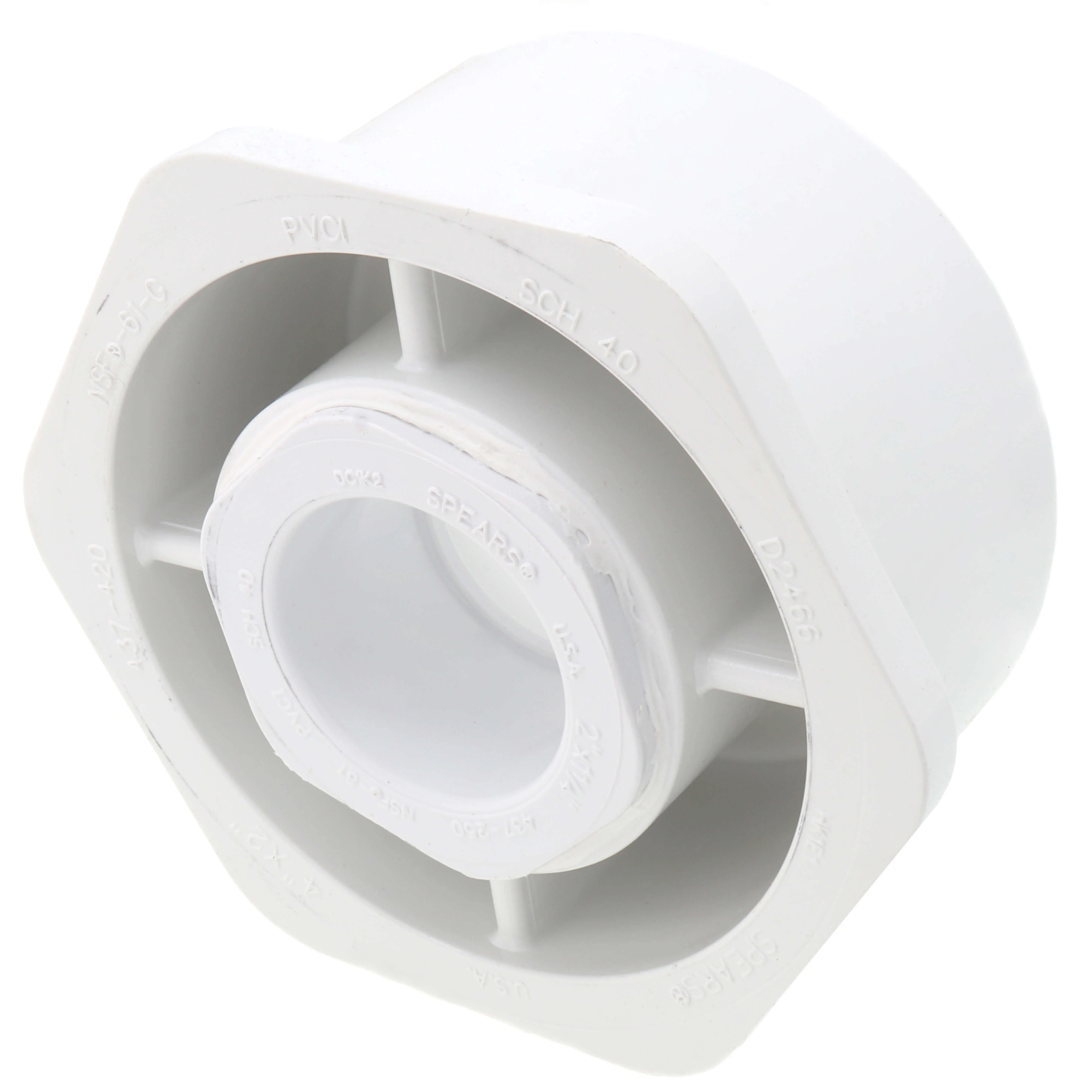 SPEARS VALVES 437-418 Reducer Bushing, Spigot x Socket, 4 x 1-1/4 Size, PVC | BU6UTN