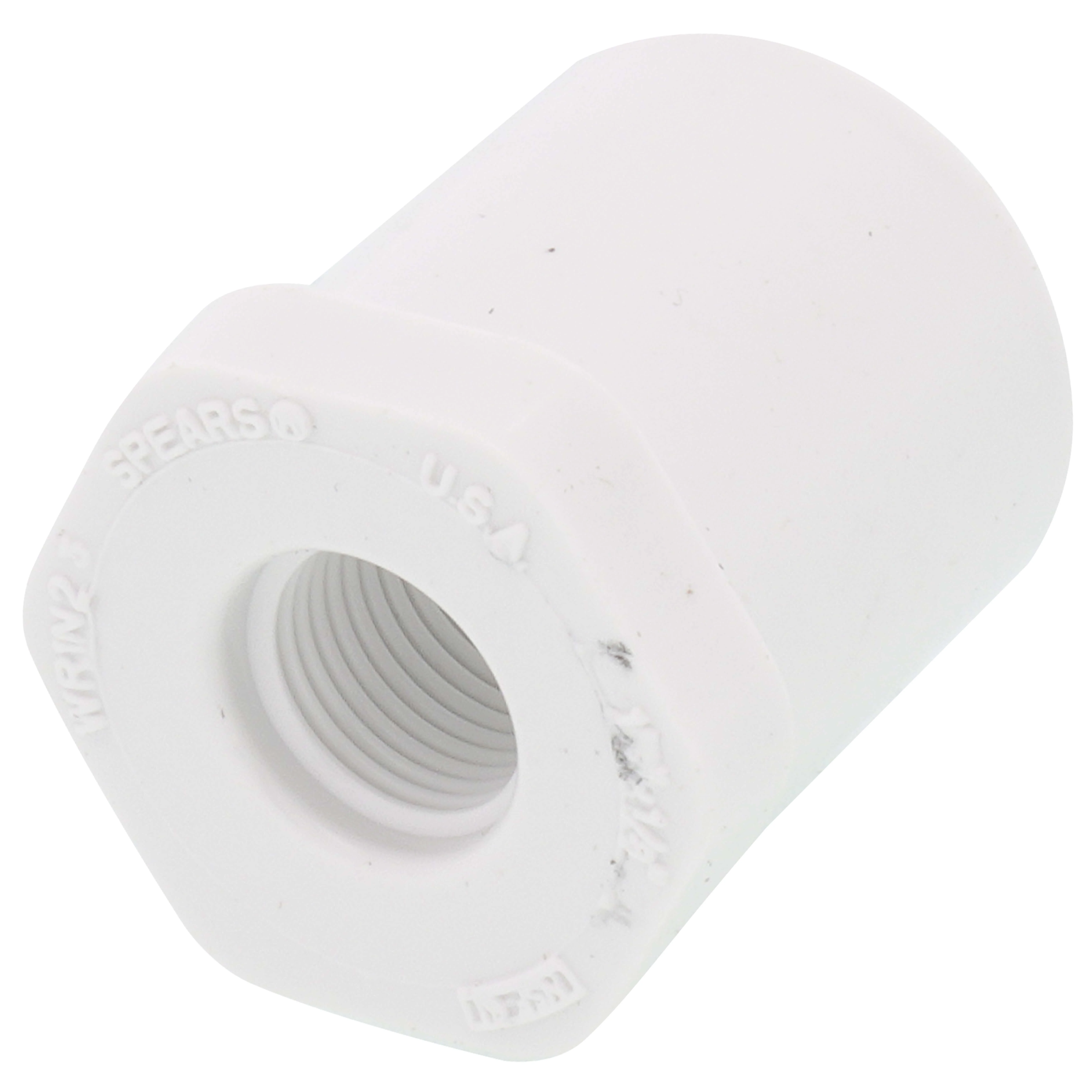 SPEARS VALVES 438-071 Reducer Bushing, Spigot x FPT, Schedule 40, 1/2 x 1/8 Size, PVC | BU7MRV
