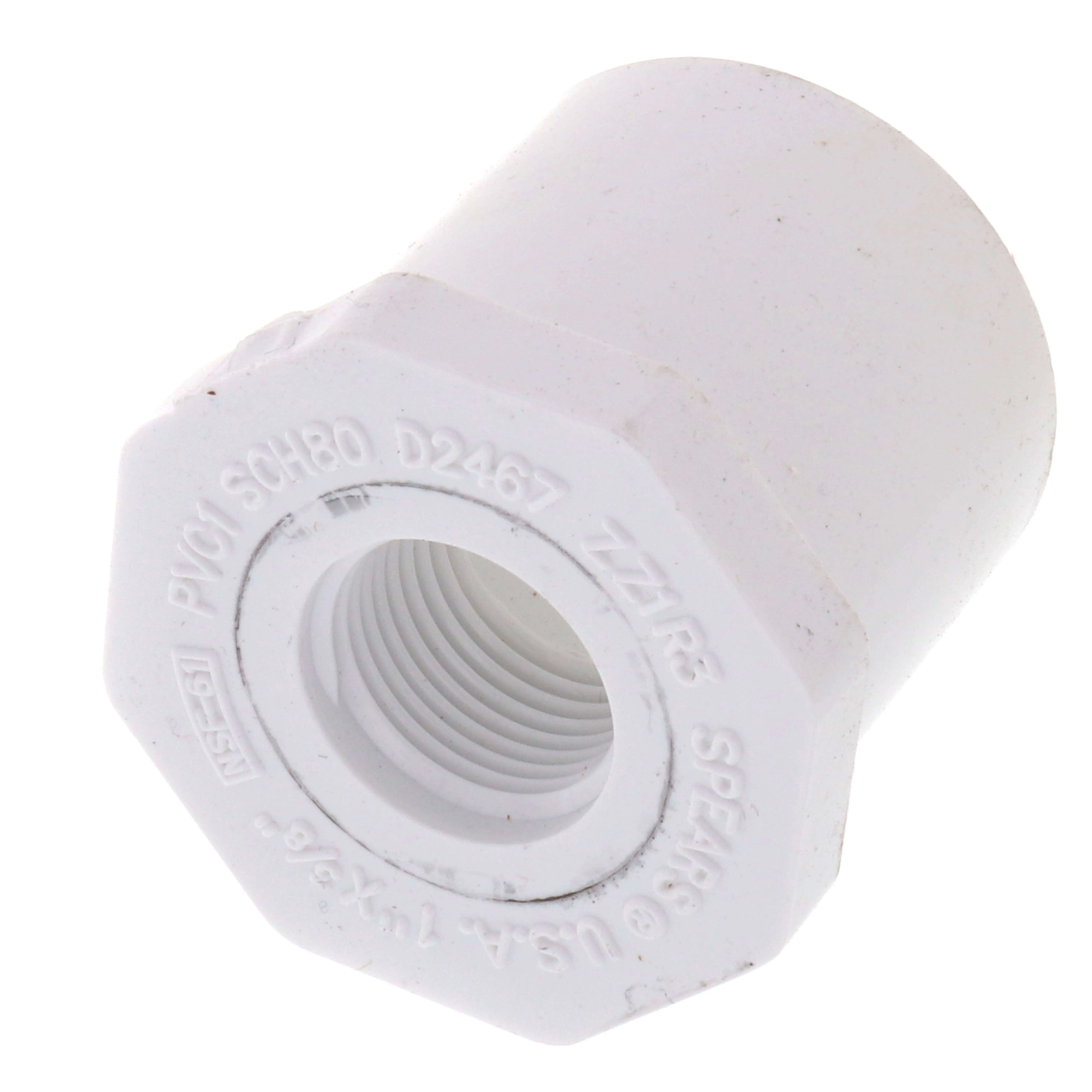 SPEARS VALVES 438-129 Reducer Bushing, Spigot x FPT, Schedule 40, 1 x 3/8 Size, PVC | BU7MRU