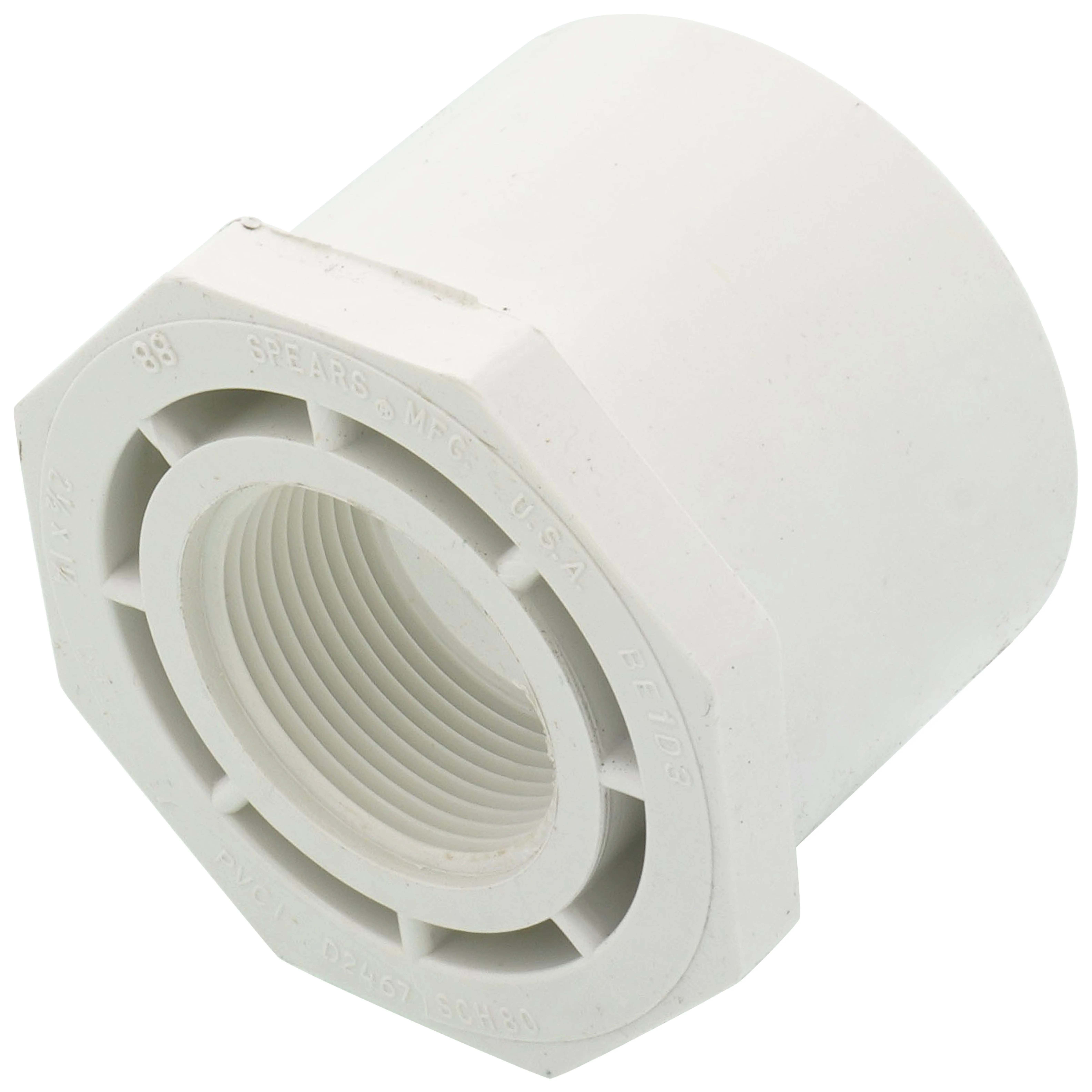 SPEARS VALVES 438-290 Reducer Bushing, Spigot x FPT, 2-1/2 x 1-1/4 Size, PVC | BU6VNG