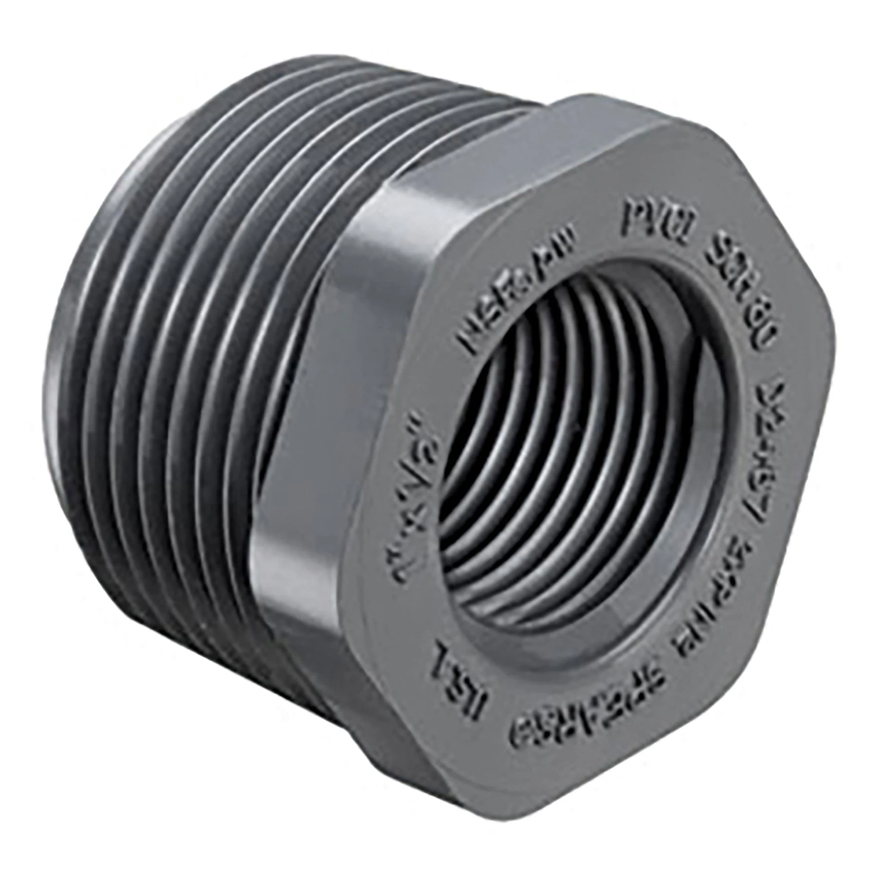 SPEARS VALVES 439-130G Reducer Bushing, MPT x FPT, Schedule 40, 1 x 1/2 Size, PVC, Gray | BU6VQH