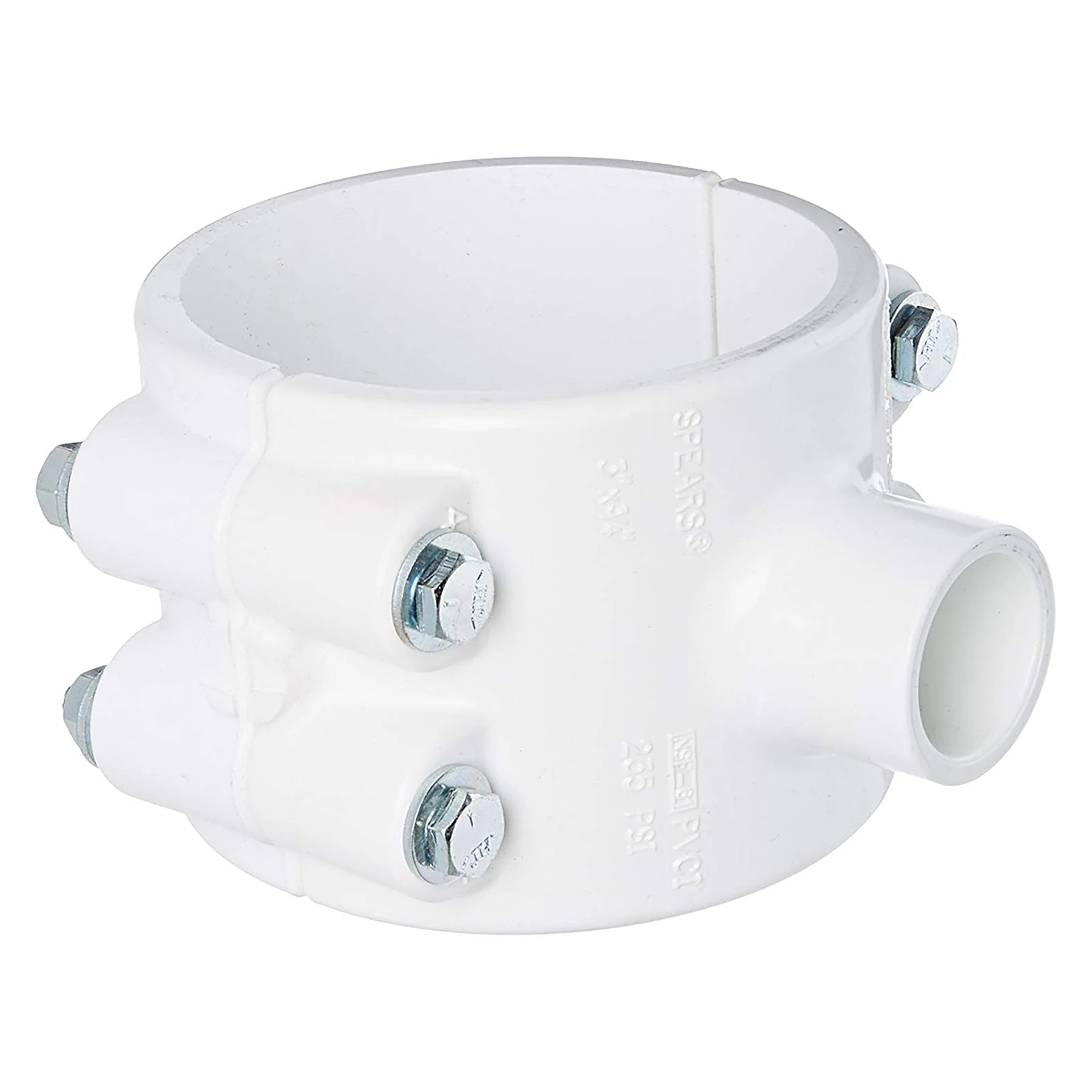 SPEARS VALVES 466E-333 Clamp Saddle, Socket, EPDM, Zinc Plated Bolt, 3 x 1/2 Size, PVC | AC8WDM 3EFG8
