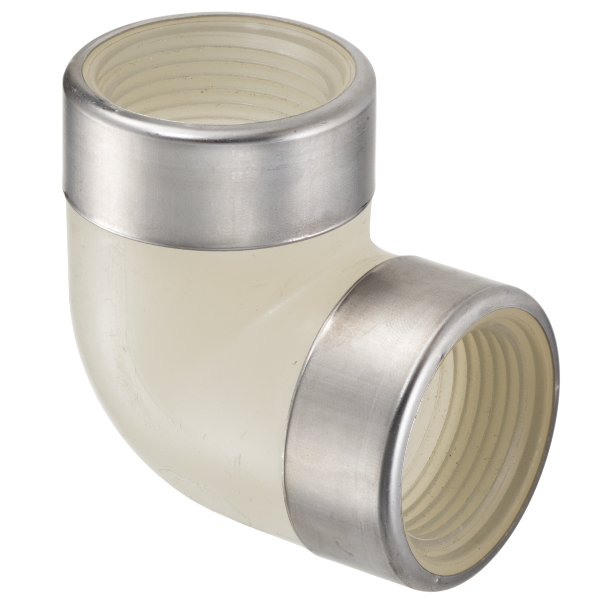 SPEARS VALVES 4808-005SR 90 Deg. Elbow, With SS Ring, FPT x FPT, 1/2 Size, Polypropylene | BU6YAC