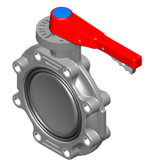 SPEARS VALVES 721311K-080 Lug Insert Butterfly Valve, Bunaver Handle, Zinc Lug, 8 Inch Size, PVC | CA3YBF