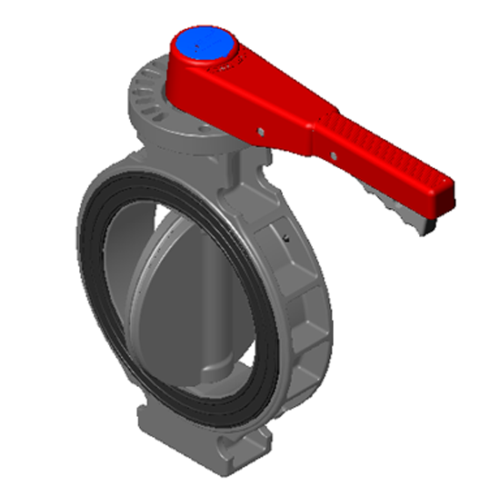 SPEARS VALVES 752311-080 Wafer Butterfly Valve, EPDMver Handle, 8 Size, PVC | CA3NFT