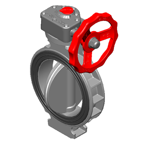 SPEARS VALVES 753321-080 Wafer Butterfly Valve, FKM Gear Operator, 8 Inch Size, PVC | CA6PQX