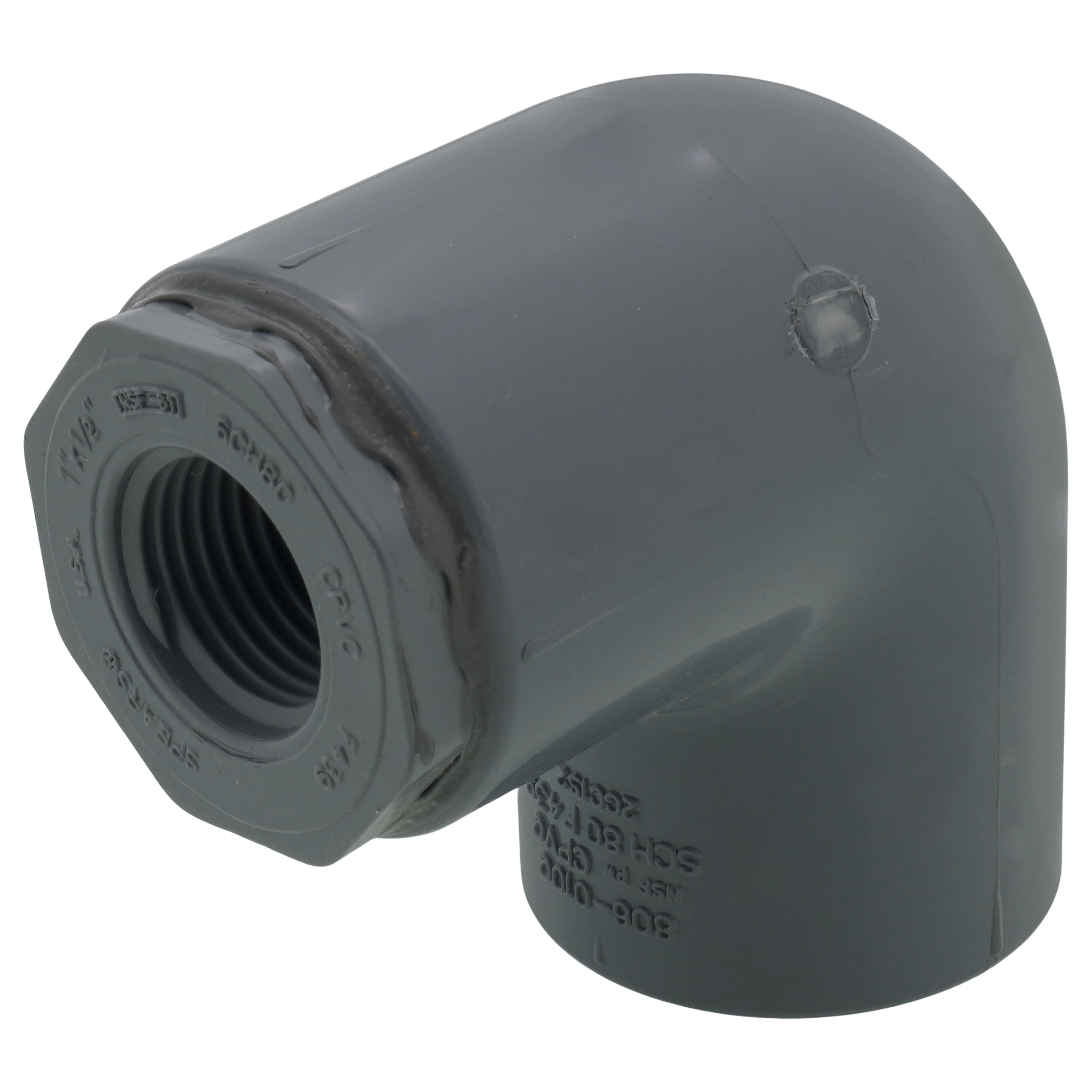 SPEARS VALVES 807-130C Reducer Elbow, 90 Deg., Socket x FPT, Schedule 80, 1 x 1/2 Size, CPVC | BU7AJP
