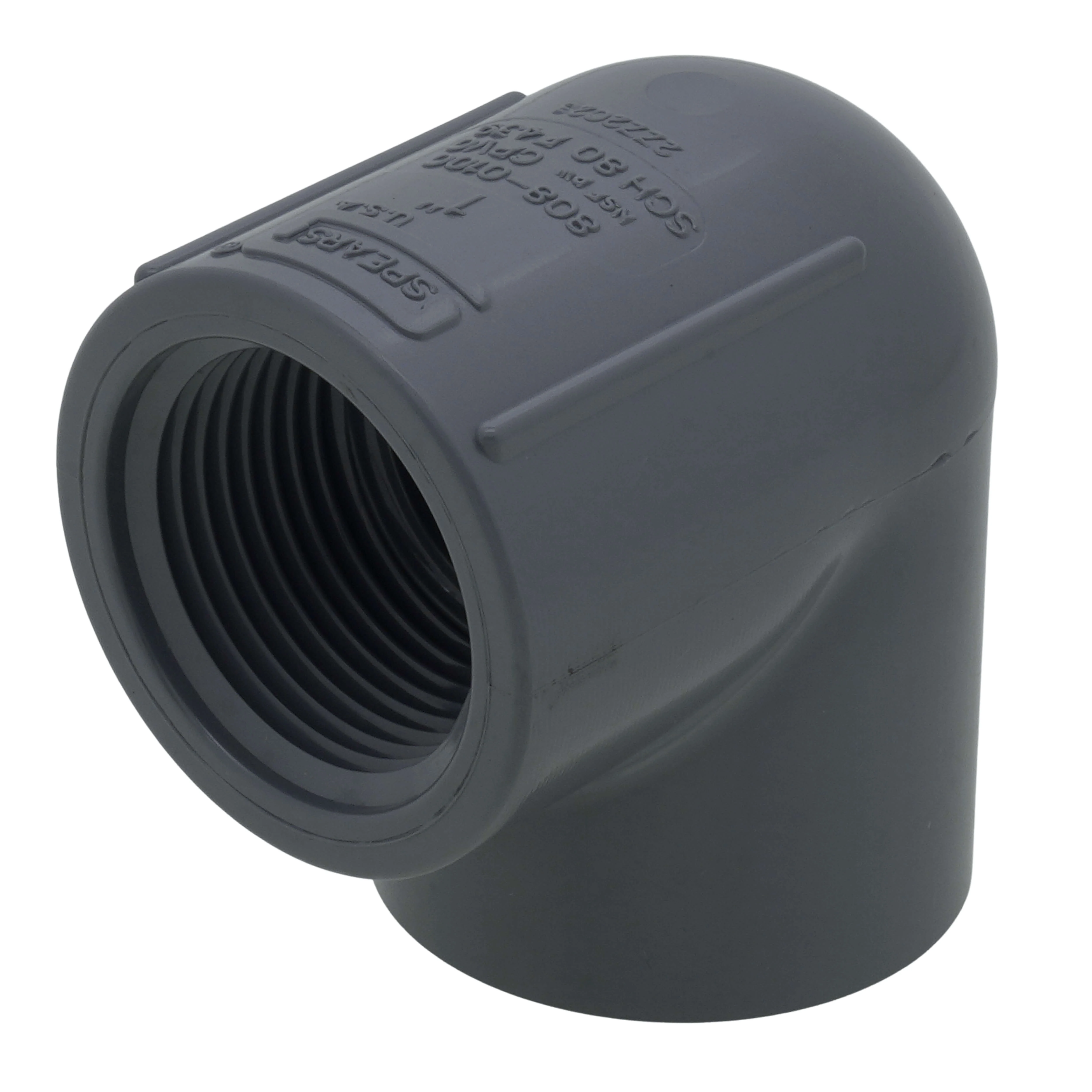 SPEARS VALVES 808-010C Elbow, 90 Deg., FPT, Schedule 80, 1 Size, CPVC | BU7KPA