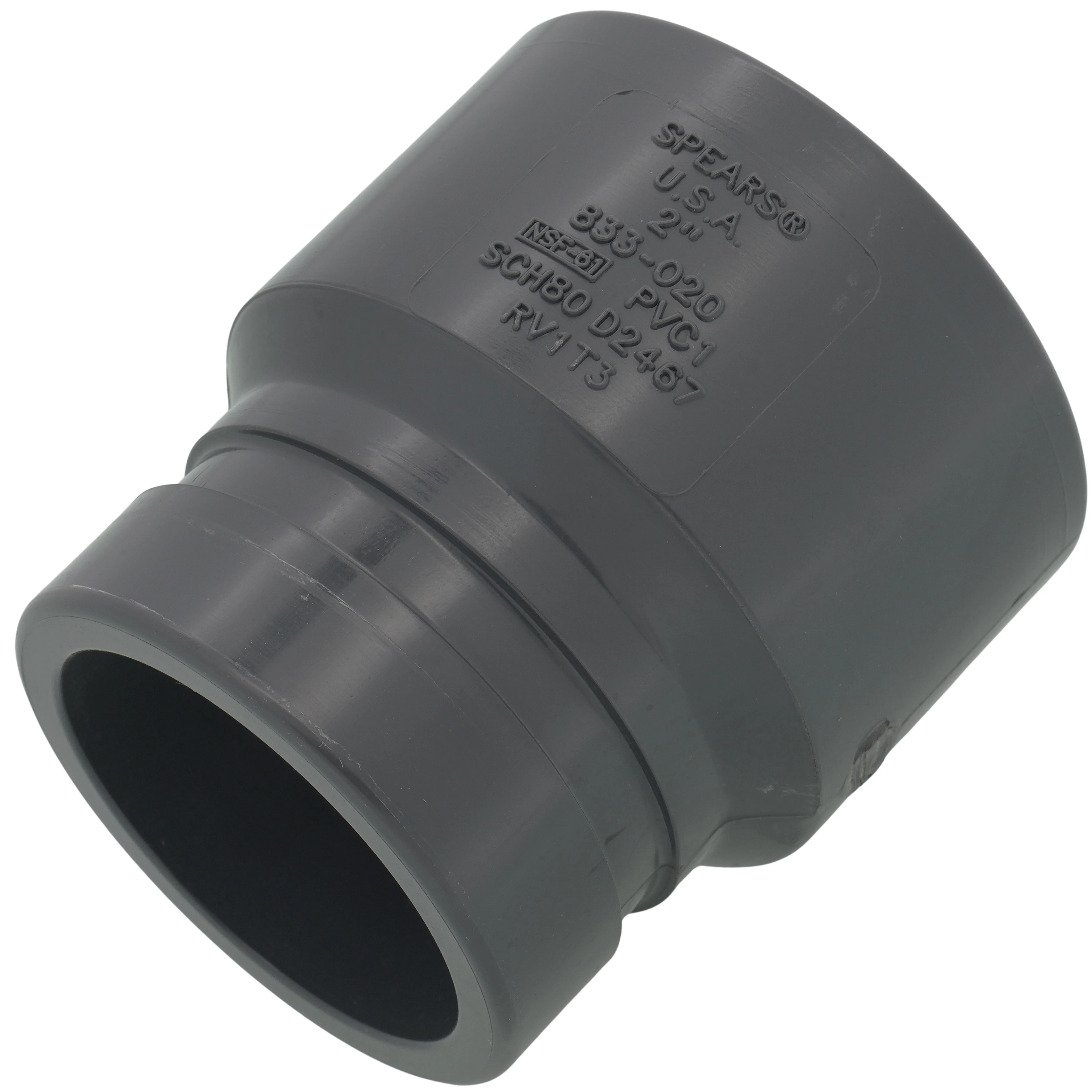 SPEARS VALVES 833-020 Grooved Coupling Adapter, Groove x Socket, Schedule 80, 2 Inch Size, PVC | BU7KJF