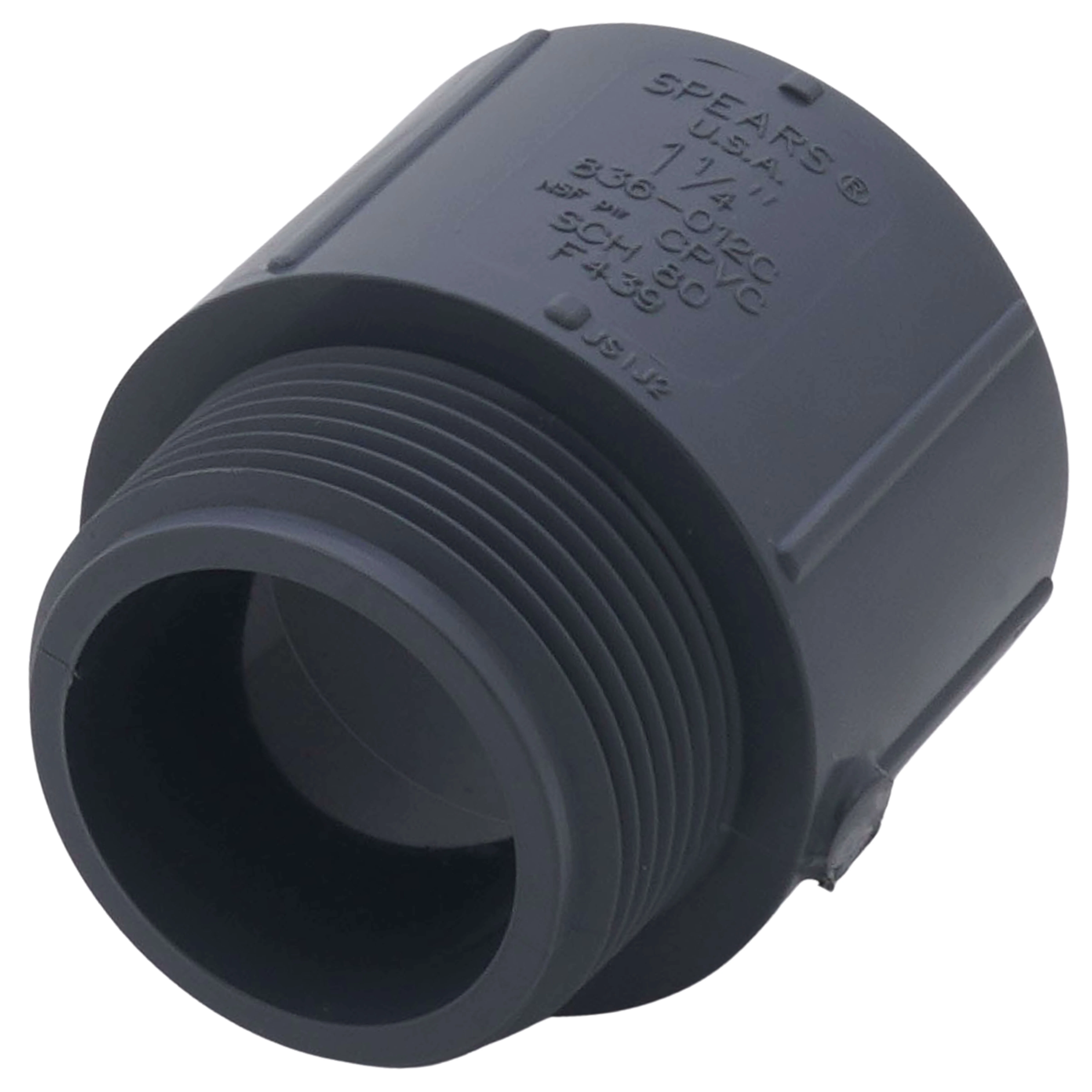 SPEARS VALVES 836-012C Male Adapter, MPT x Socket, Schedule 80, 1-1/4 Inch Size, CPVC | BU7JRQ
