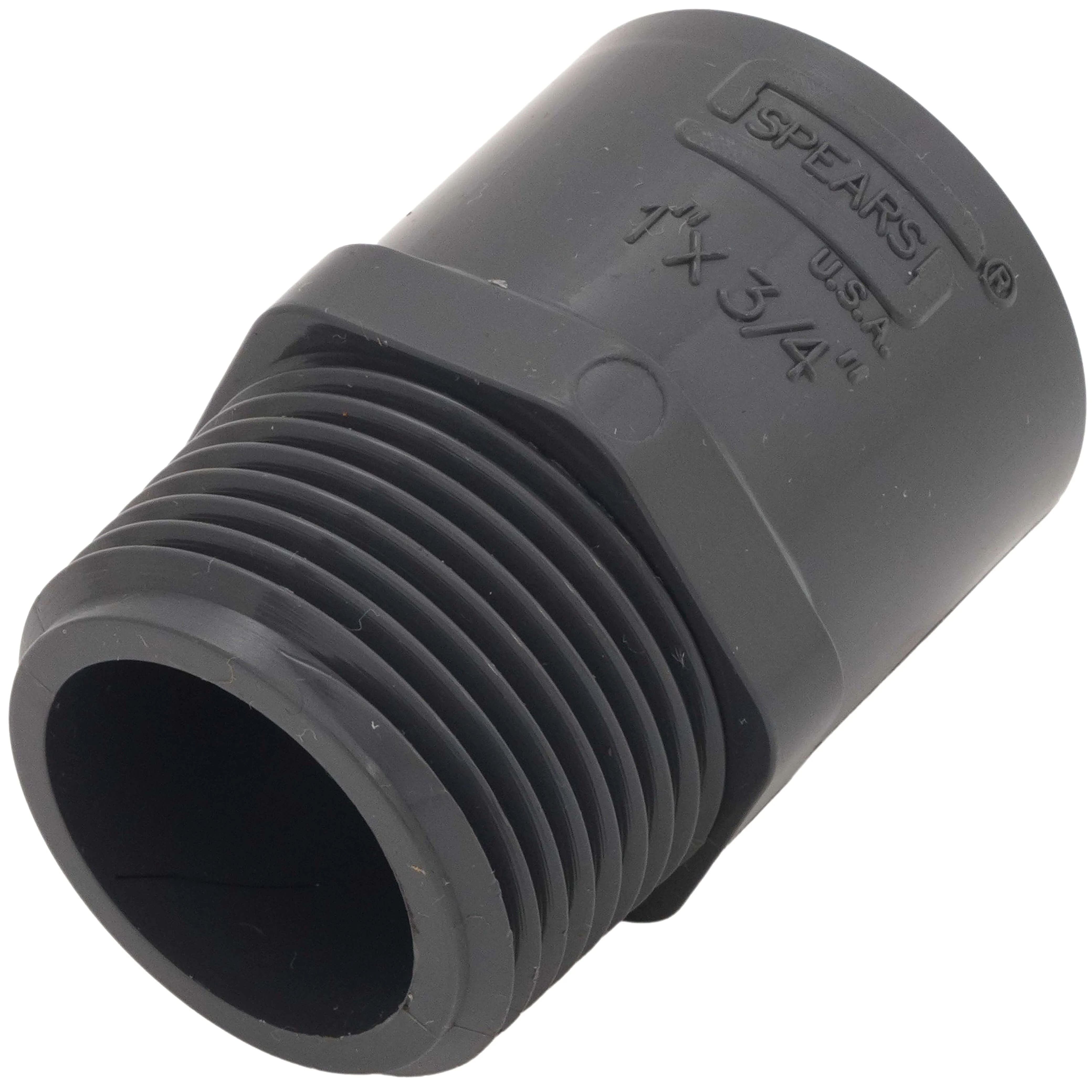 SPEARS VALVES 836-131 Reducer Male Adapter, MPT x Socket, Schedule 80, 1X3/4 Inch Size, PVC | BU7LVZ