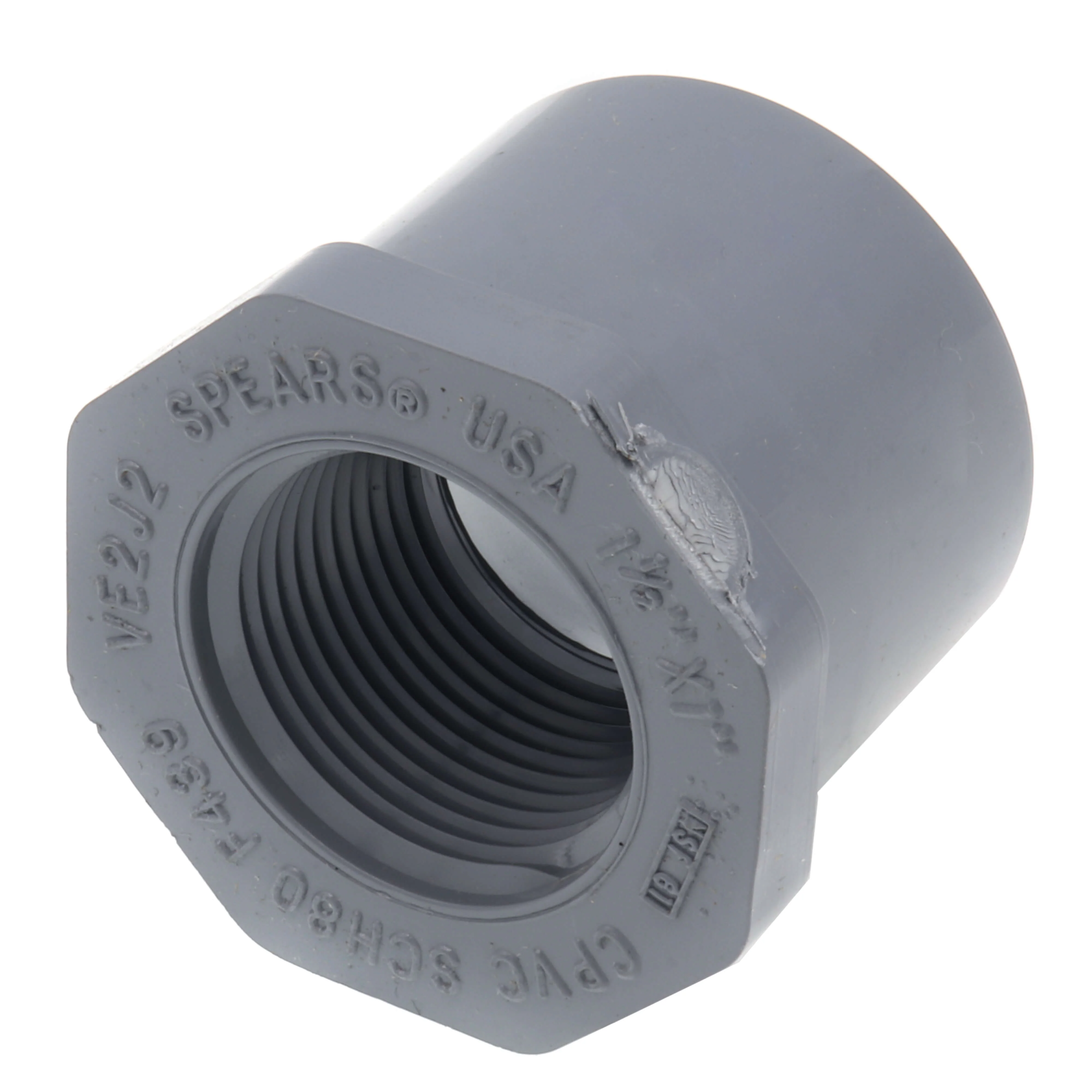 SPEARS VALVES 838-211C Reducer Bushing, Spigot x FPT, Schedule 80, 1-1/2 x 1 Size, CPVC | BU7LVY