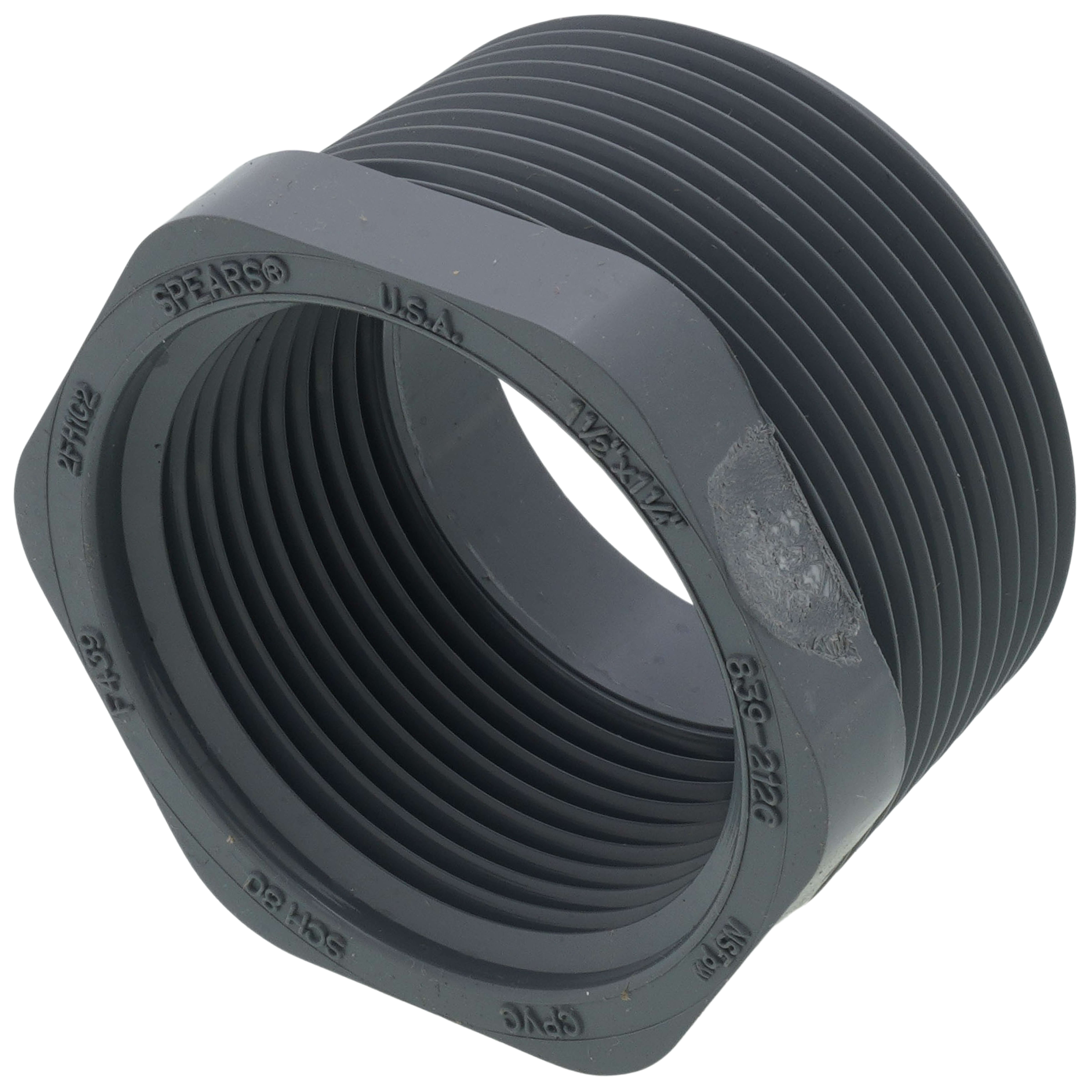 SPEARS VALVES 839-212C Reducer Bushing, MPT x FPT Schedule 80, 1-1/2 x 1-1/4 Size, CPVC | BU7LFV