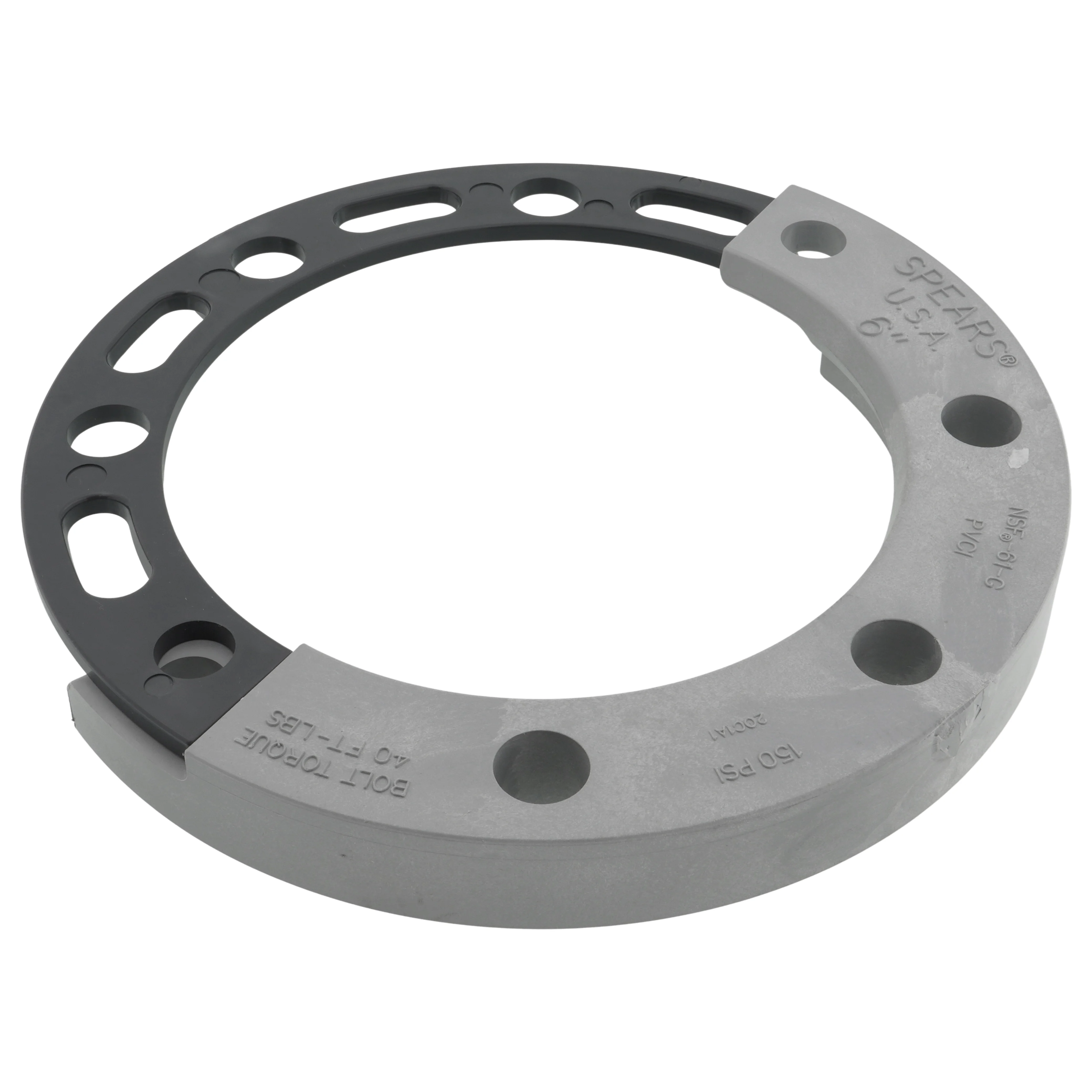 SPEARS VALVES 854-060-1S Flange Replacement Split Rings, 6 Size, PVC | BU7ECV