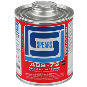 SPEARS VALVES ABS73B-005 Cement, Black, Medium Body, 1/4 Pint | BY3MZF