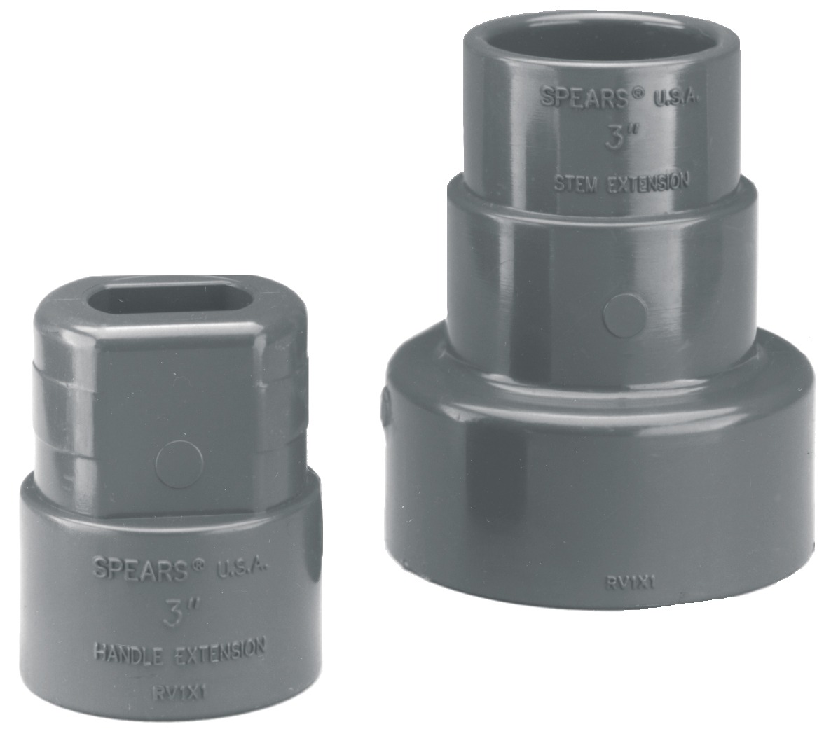SPEARS VALVES BVSE2-005-000 Stem Extension Kit, 3 Slot Stem, 1/2 Inch Size, PVC | CA3JAU