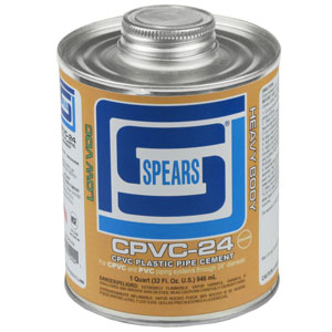SPEARS VALVES CPVC24O-030 Cement, Heavy Body, Orange, Quart, CPVC | BY3CNZ