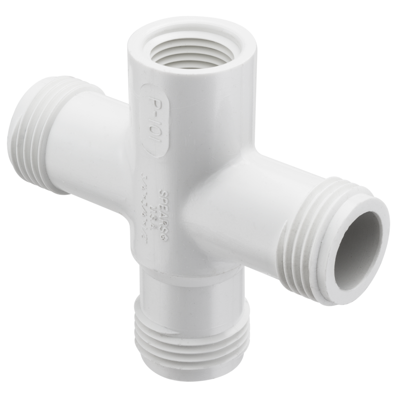 SPEARS VALVES P-103 Hose Cross, MHT x MHT x FPT x MPT, 3/4 x 3/4 x 1/2 x 1/2 Size | BU7ZHZ