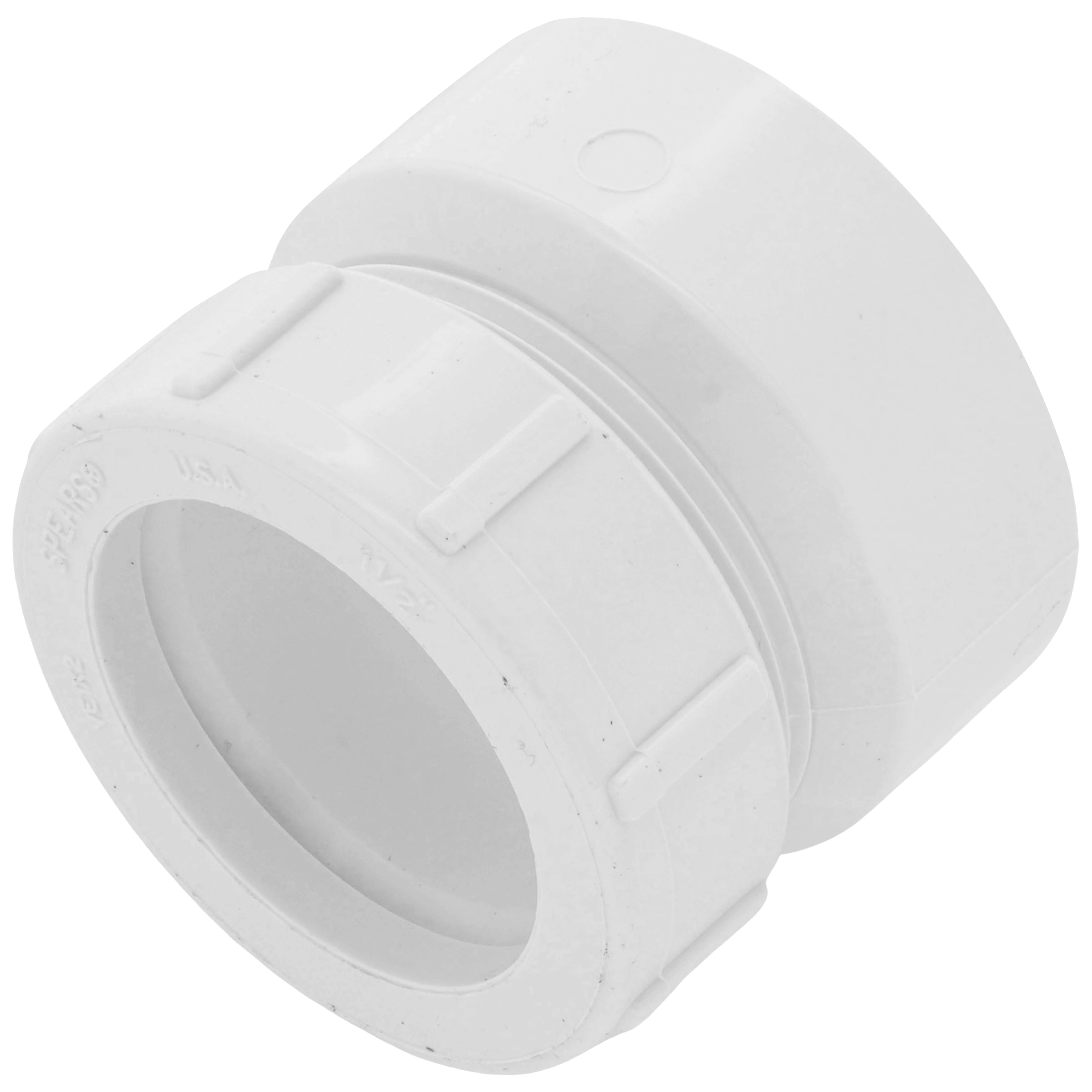 Dwv Female Trap Adapter, With Nut And Washer, Hub x Slip, 1-1/2 Size, PVC