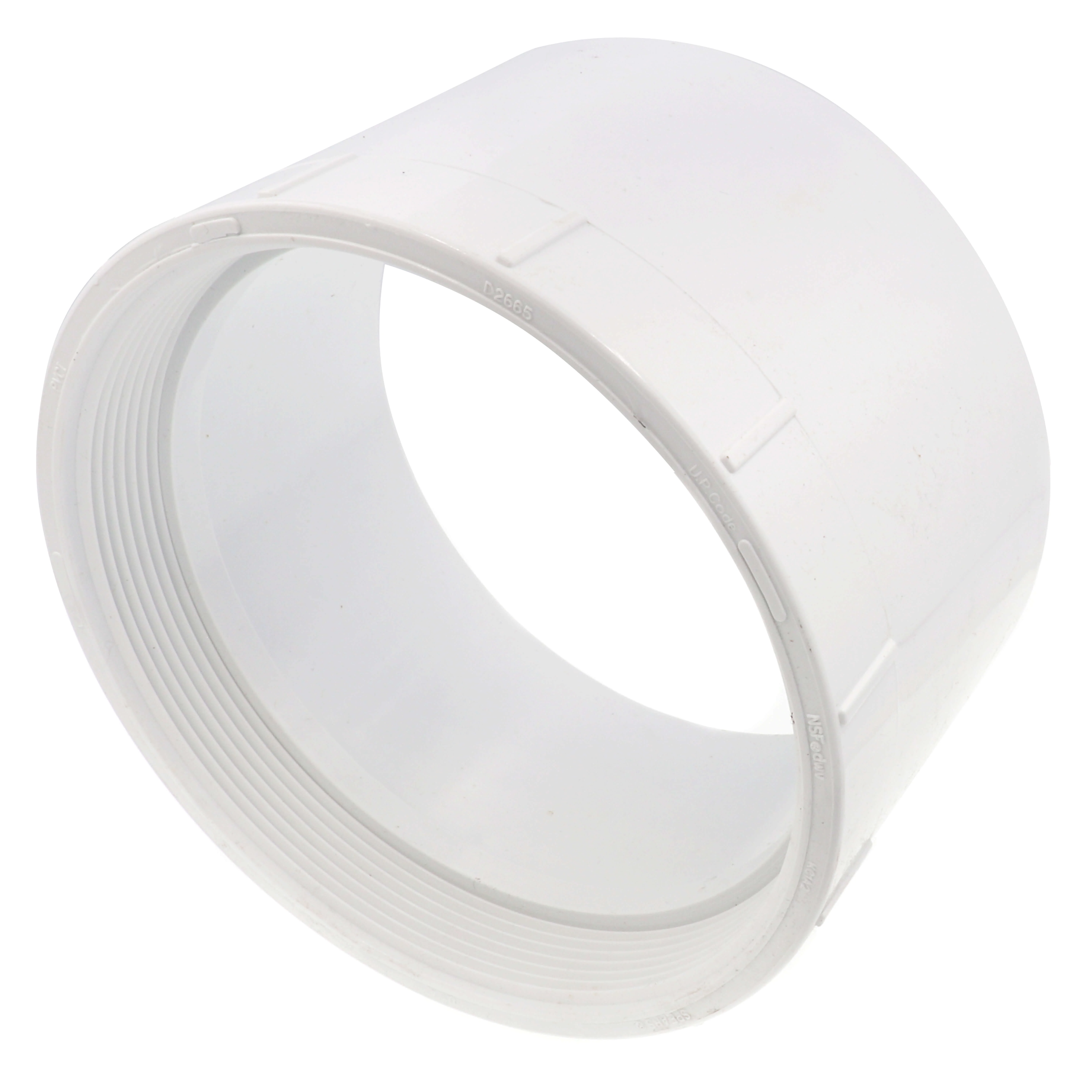 SPEARS VALVES P105H-060 Drain Waste Vent Cleanout Adapter, Hub x FPT, 6 Size, PVC | BU7ZPW