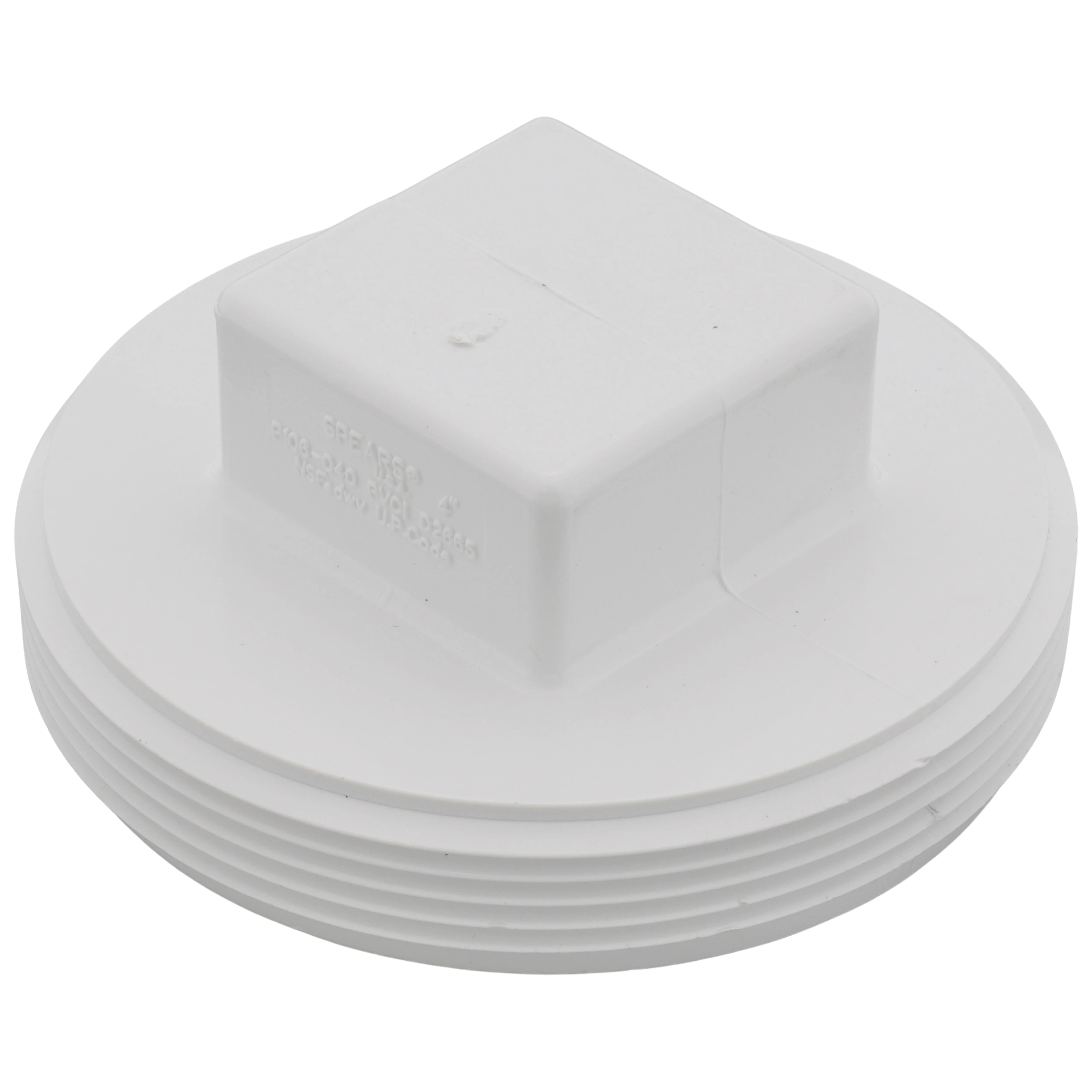 SPEARS VALVES P106-040 Drain Waste Vent Cleanout Plug, MPT, 4 Size, PVC | BU7HMM