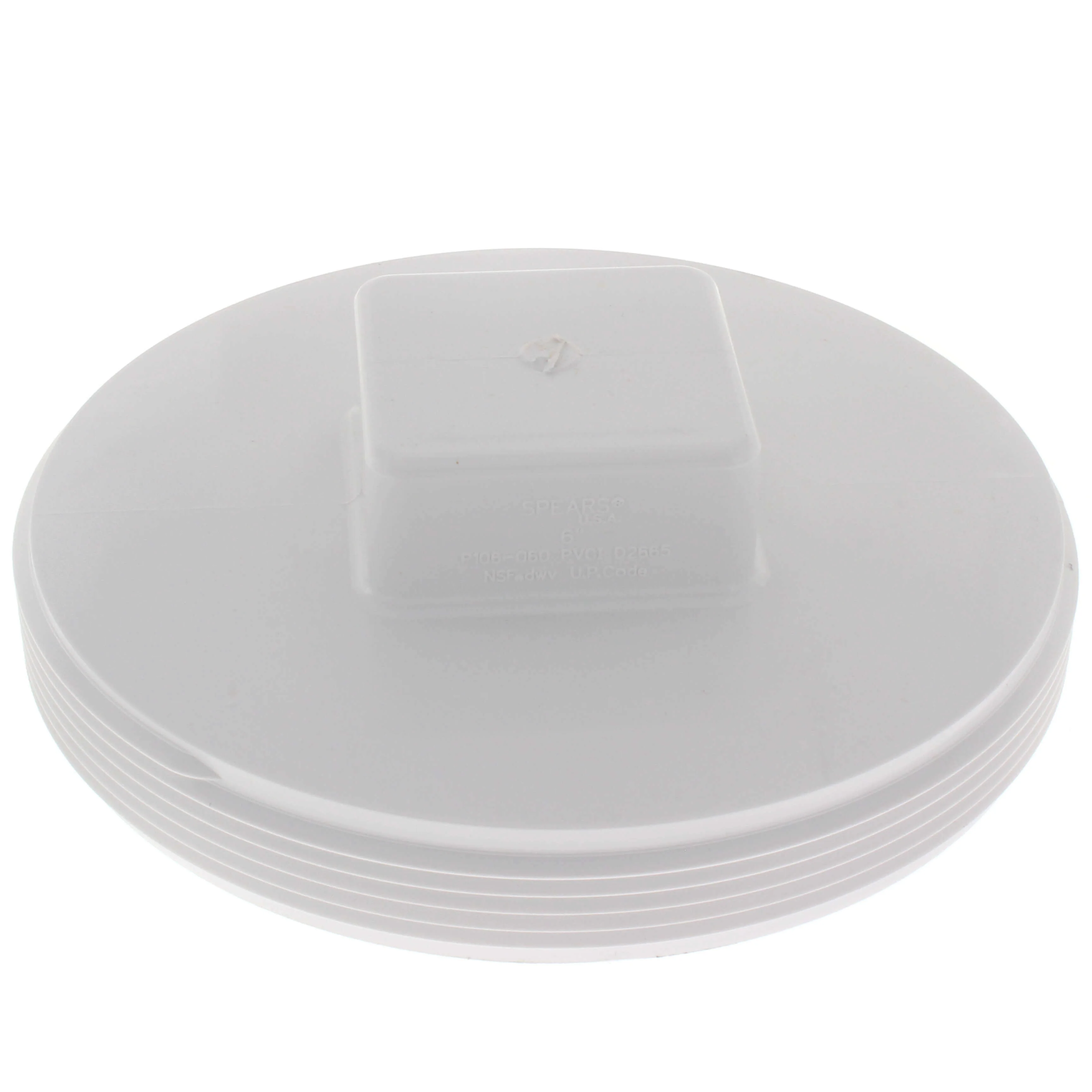 SPEARS VALVES P106-060 Drain Waste Vent Cleanout Plug, MPT, 6 Size, PVC | BU7HXU