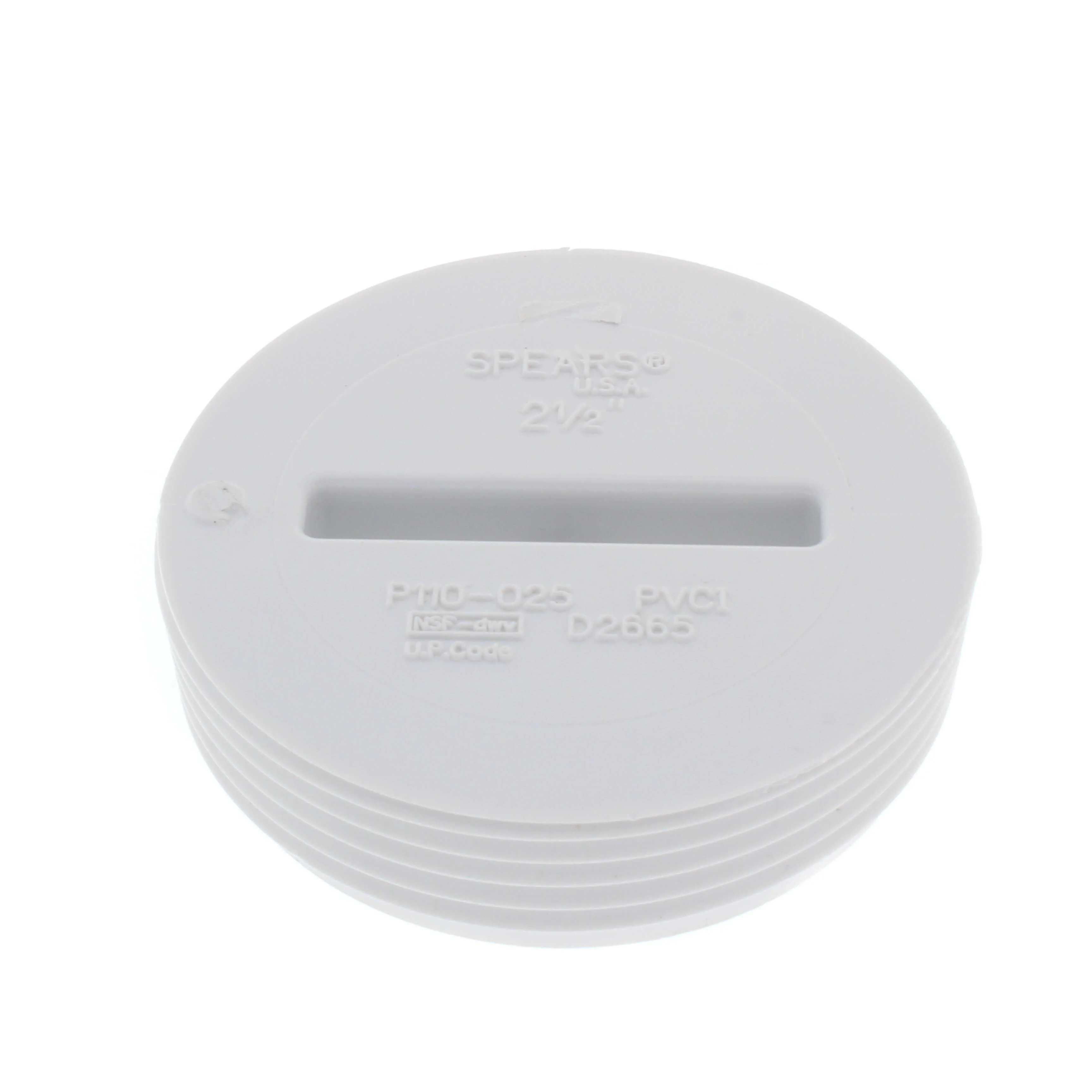 SPEARS VALVES P110-025 Drain Waste Vent Flush Cleanout Plug, MPT, 2-1/2 Size, PVC | BU7ZKE
