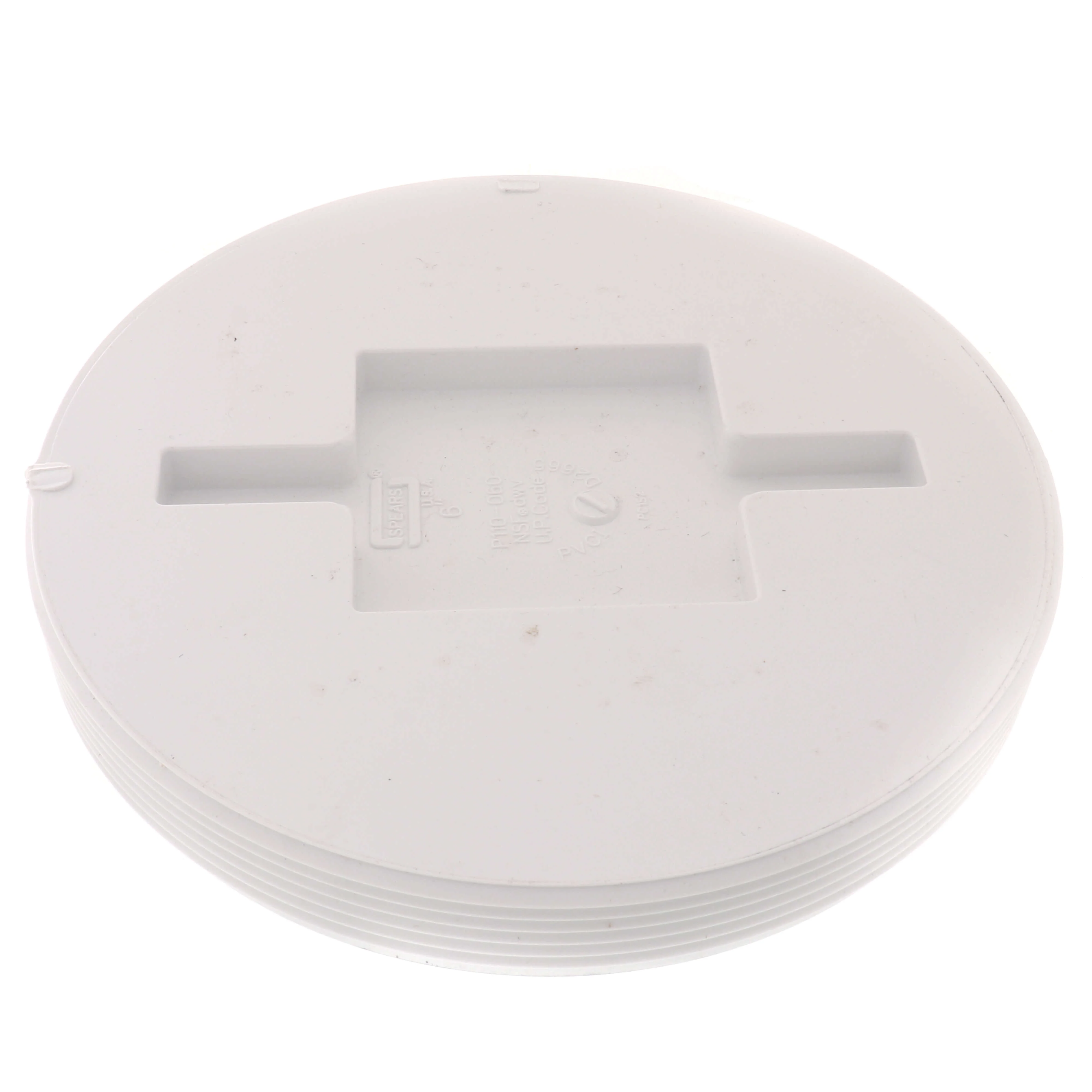 SPEARS VALVES P110-060 Drain Waste Vent Flush Cleanout Plug, MPT, 6 Size, PVC | BU7NYY