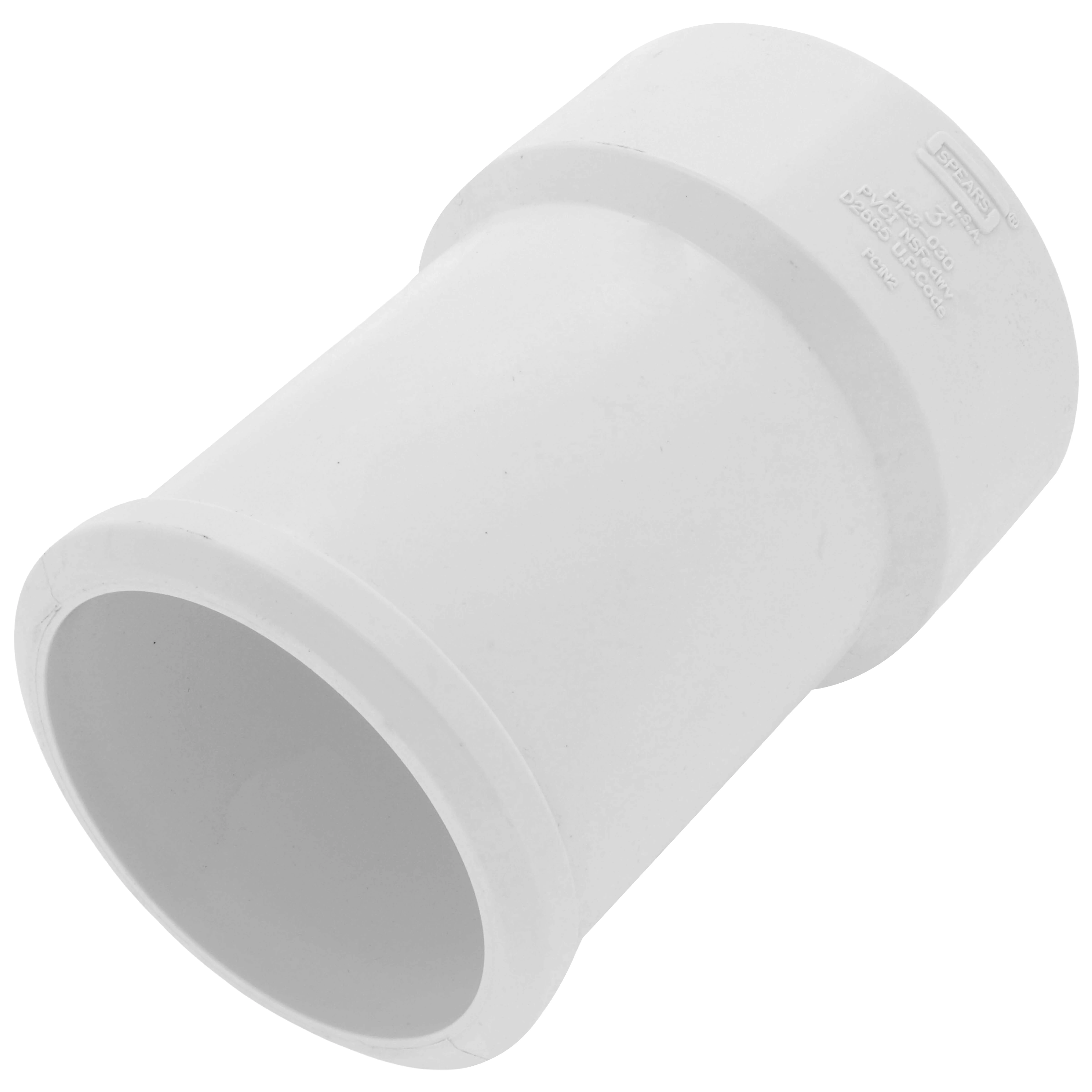 SPEARS VALVES P123-030 Drain Waste Vent Hub Adapter, Hub x Spigot, 3 Size, Cast Iron, PVC | BU7ZRE
