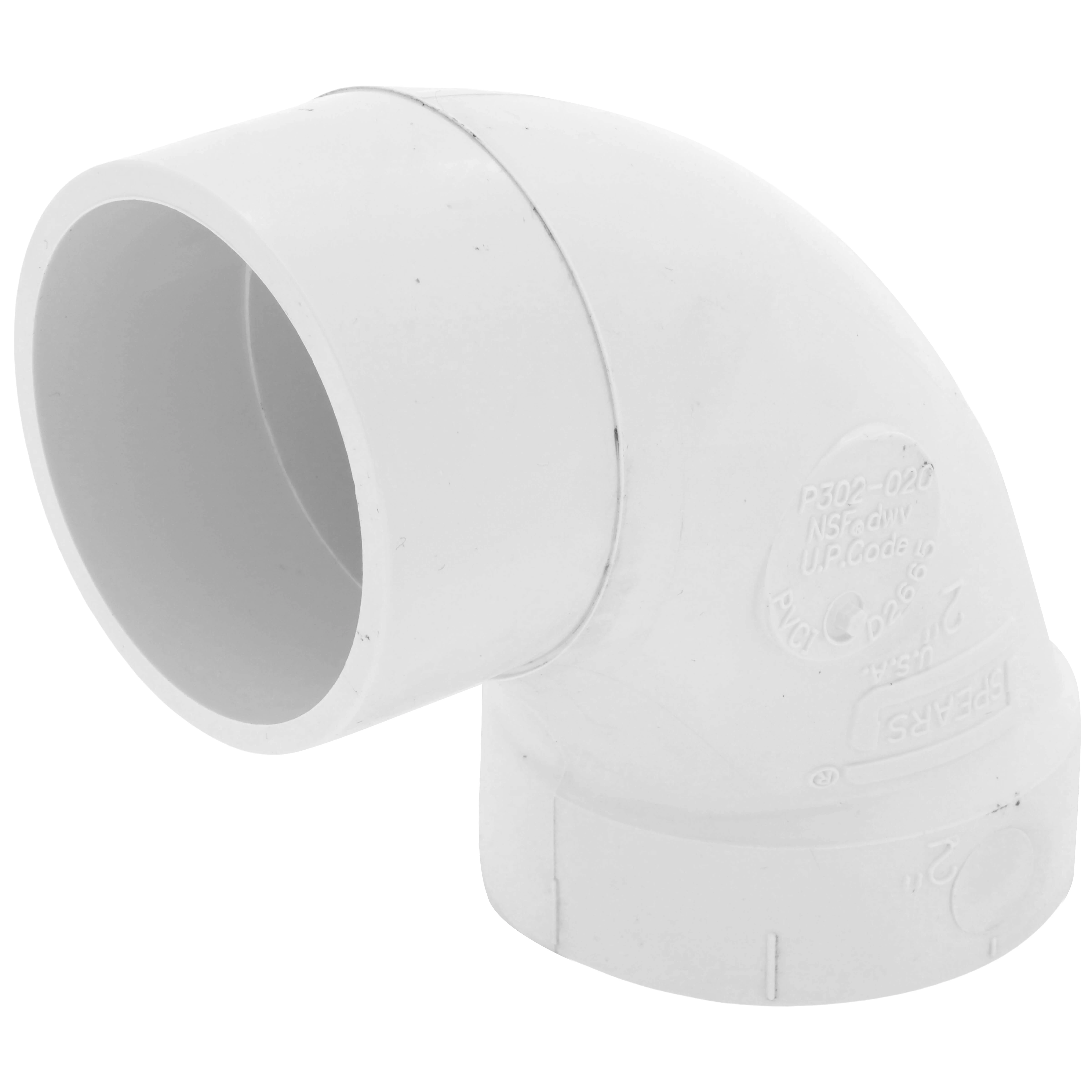 SPEARS VALVES P302-020 Drain Waste 1/4 Bend Street, Spigot x Hub, 2 Size, PVC | BU7HMJ