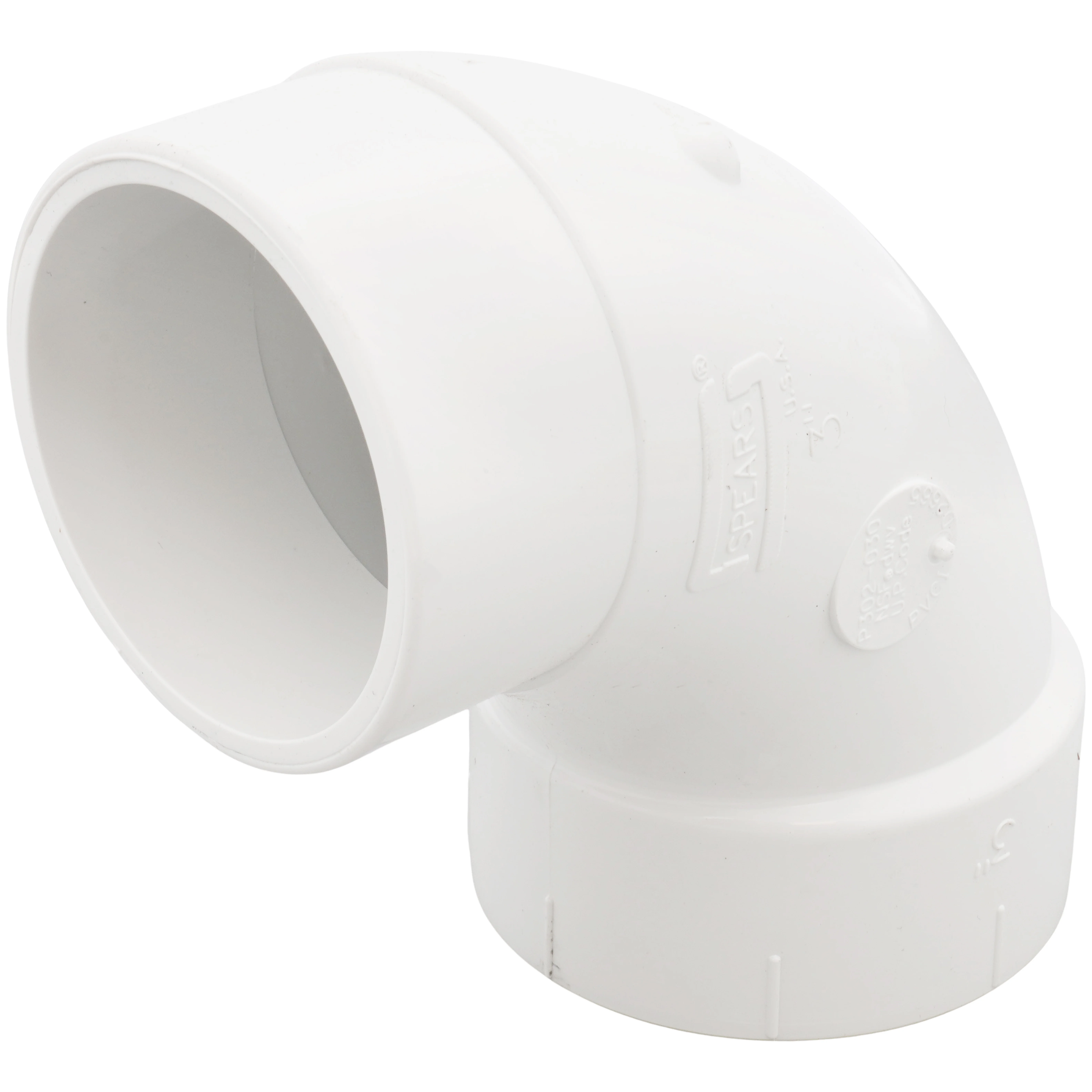 SPEARS VALVES P302-030 Drain Waste 1/4 Bend Street, Spigot x Hub, 3 Size, PVC | BU7HNB