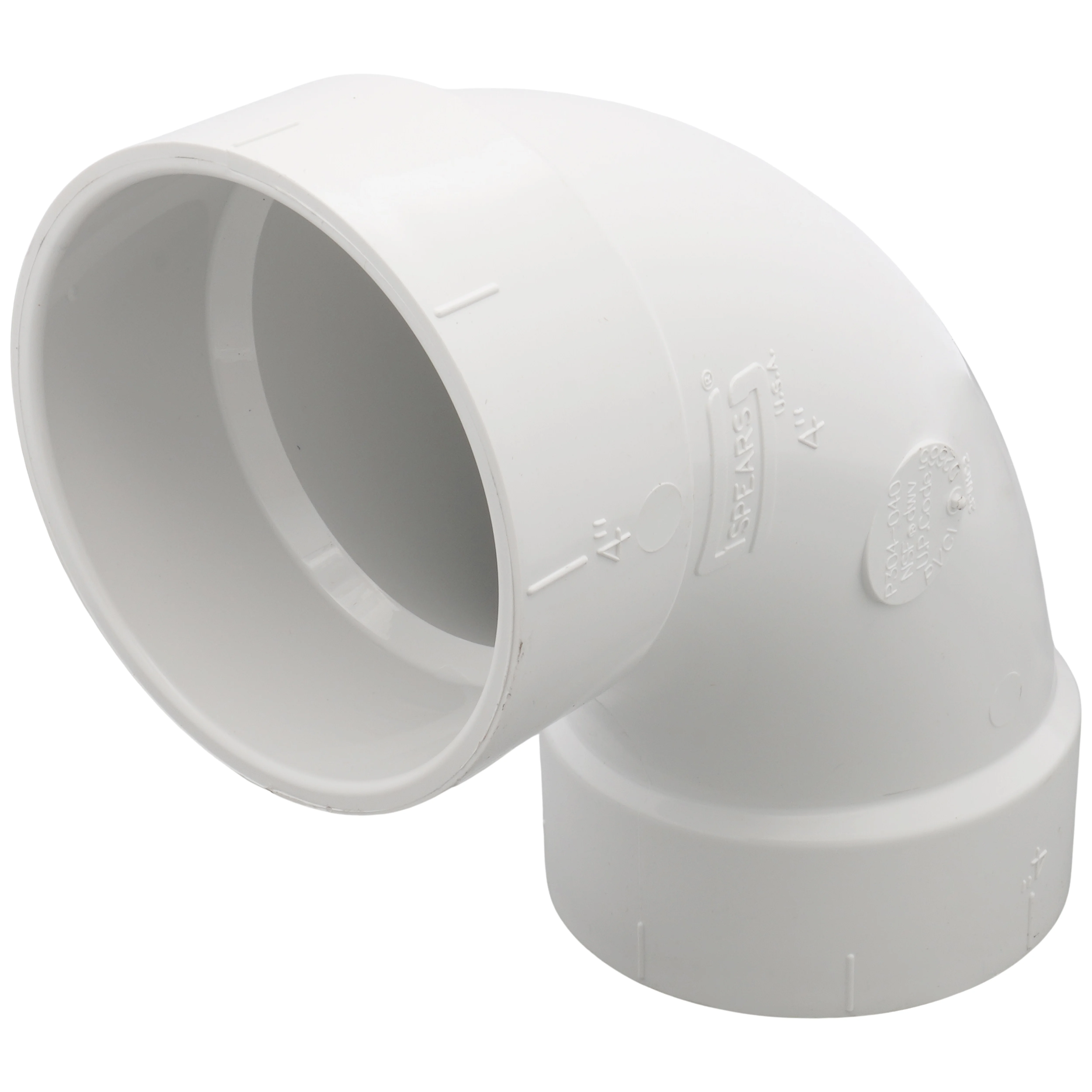 SPEARS VALVES P304-040 Pipe, Long Sweep 1/4 Bend, Hub x Hub, 4 Size, PVC | BU6BVY