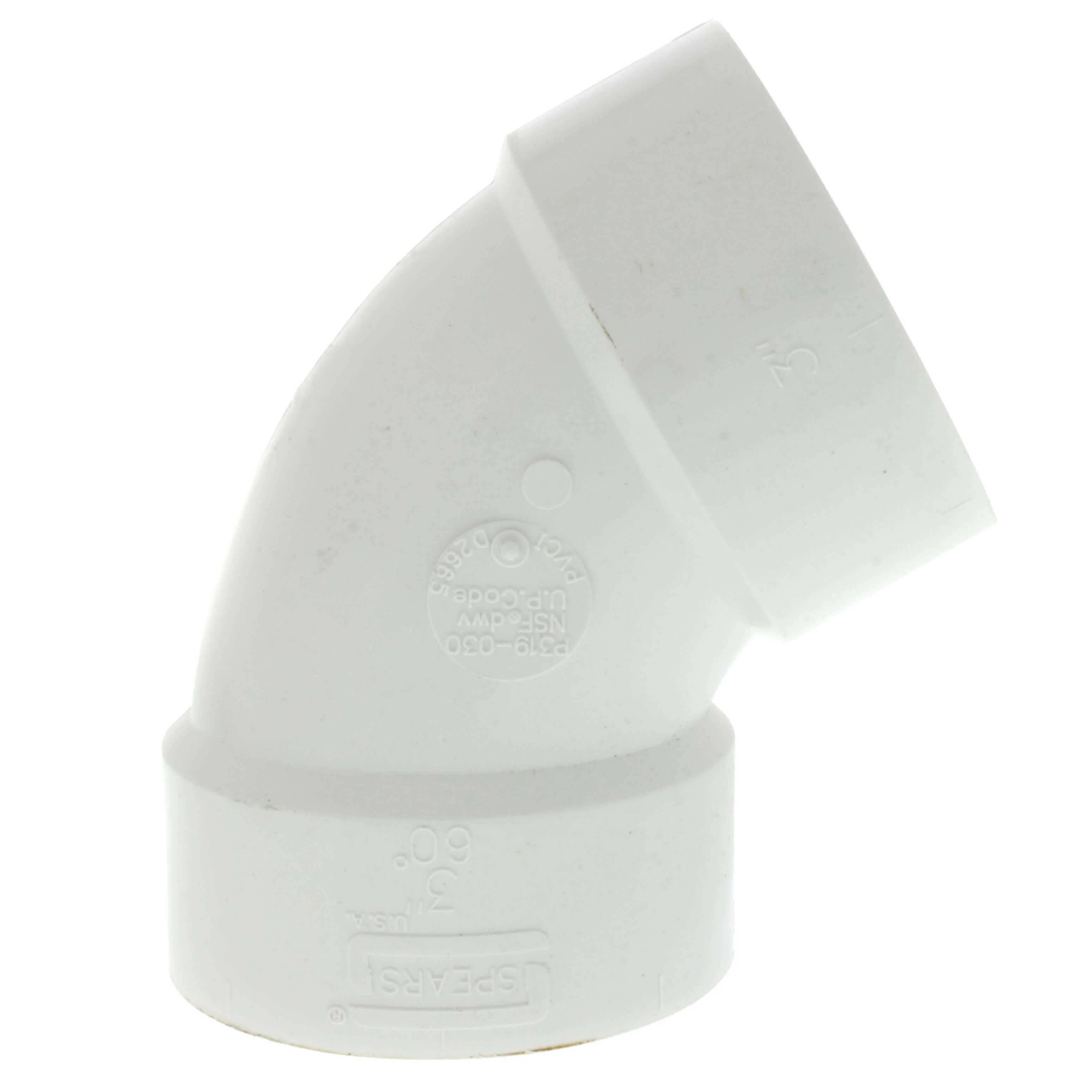 SPEARS VALVES P319-030 Pipe, 1/6 Bend, Hub x Hub, 3 Size, PVC | BU7JTM