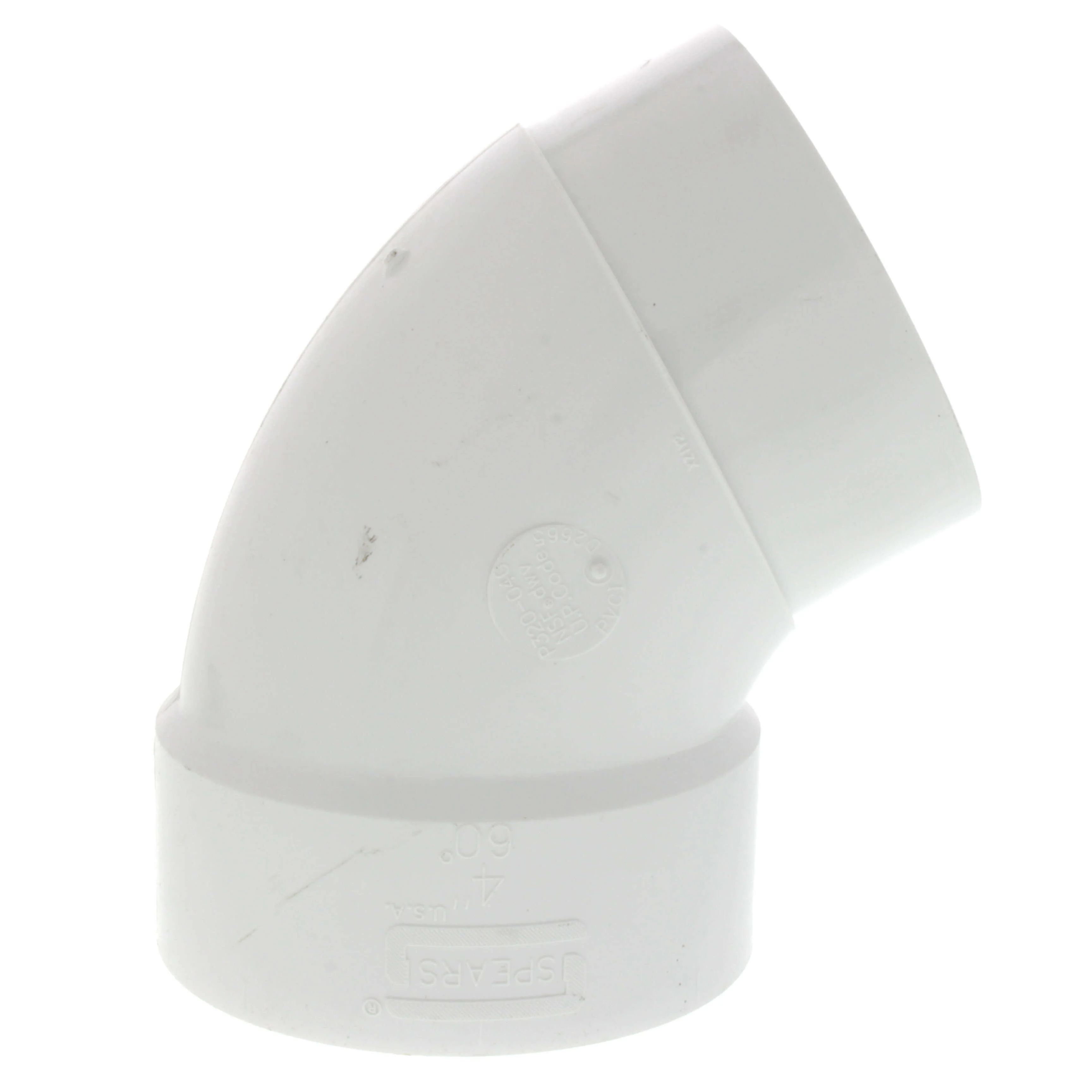 SPEARS VALVES P320-040 Drain Waste Vent Long Sweep 1/6 Bend, Hub x Spigot, 4 Size, PVC | BU7ZWH