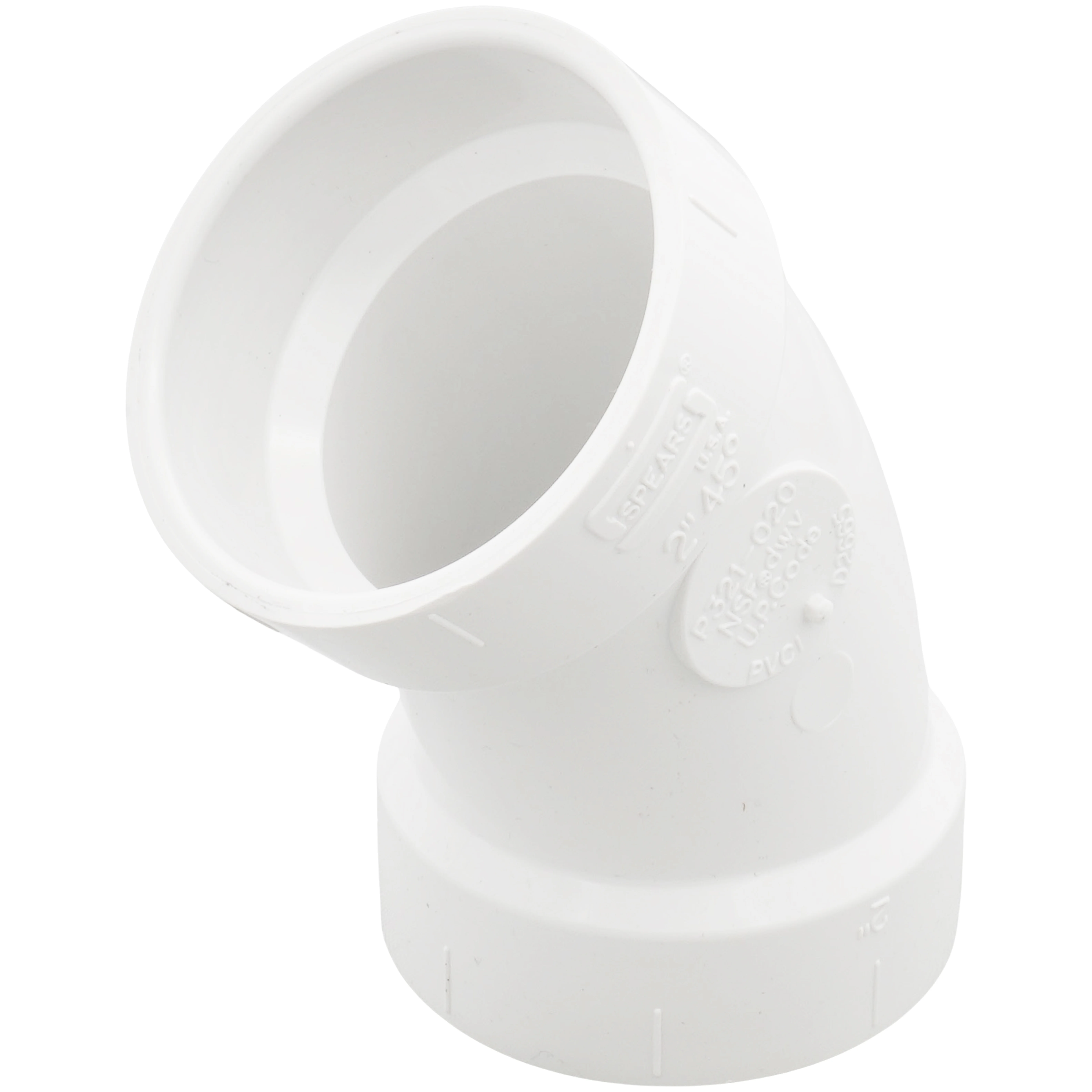 SPEARS VALVES P321-020 Pipe, 1/8 Bend, Hub x Hub, 2 Size, PVC | BU7KDA