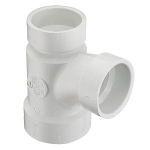 SPEARS VALVES P401-241BC Drain Waste Vent Reducer Sanitary Tee, Hub x Hub x Hub, 2 x 1-1/2 x 1-1/2 Size, PVC | BU8ADK