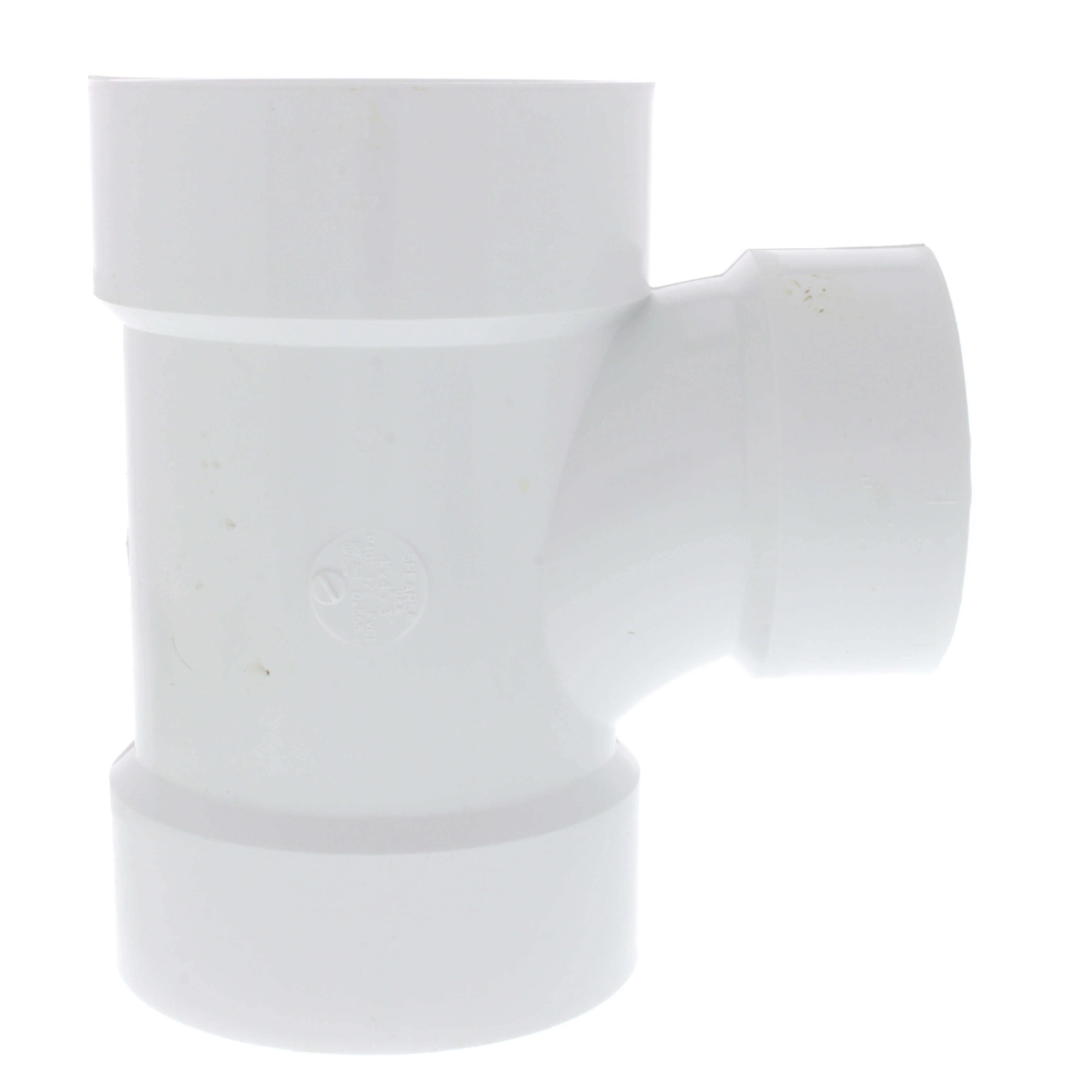 SPEARS VALVES P401-422 Reducer Sanitary Tee, Hub x Hub x Hub, 4 x 4 x 3 Inch Size, PVC | BU7JFM