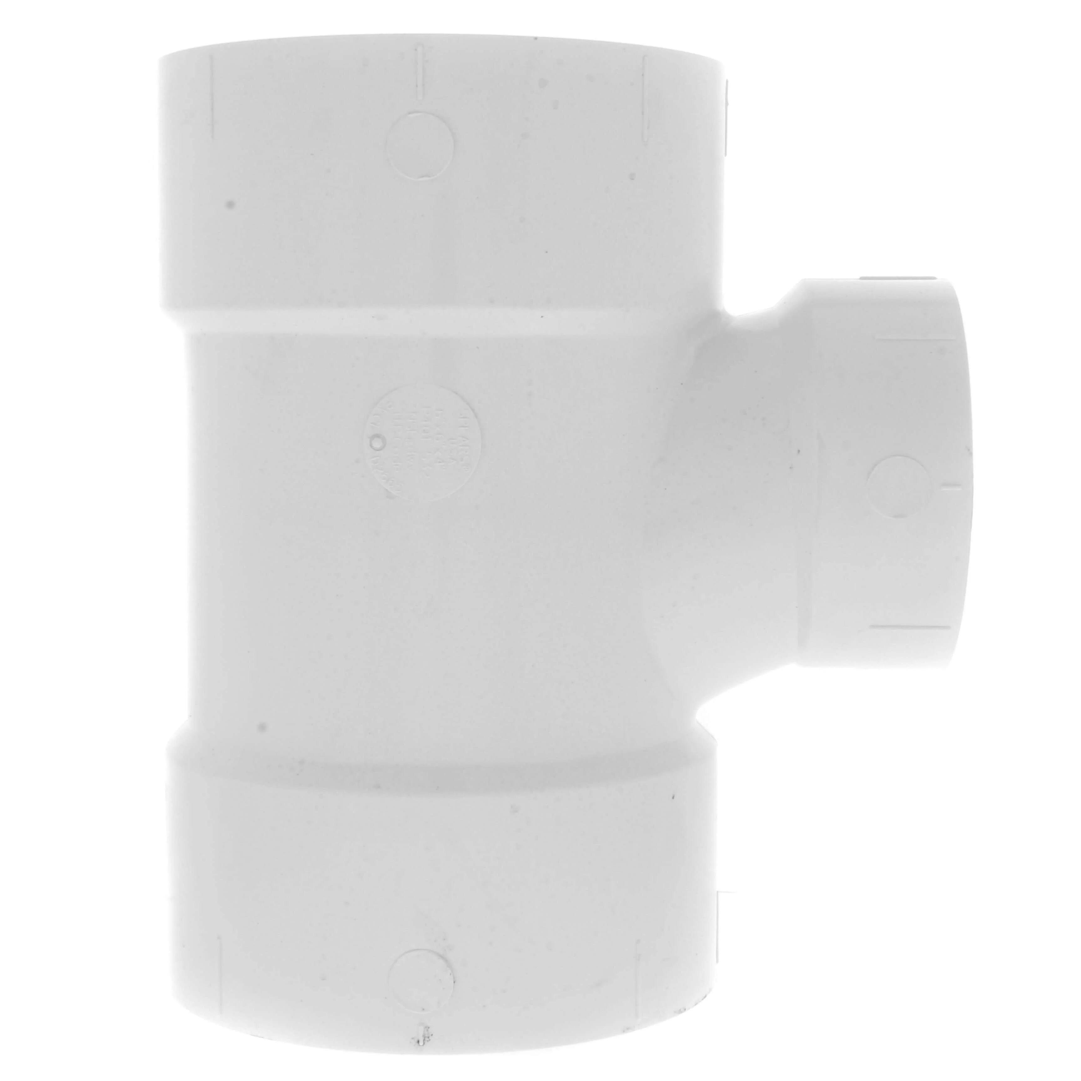 SPEARS VALVES P401-532 Reducer Sanitary Tee, Hub x Hub x Hub, 6 x 4 Inch Size, PVC | BU7PEE
