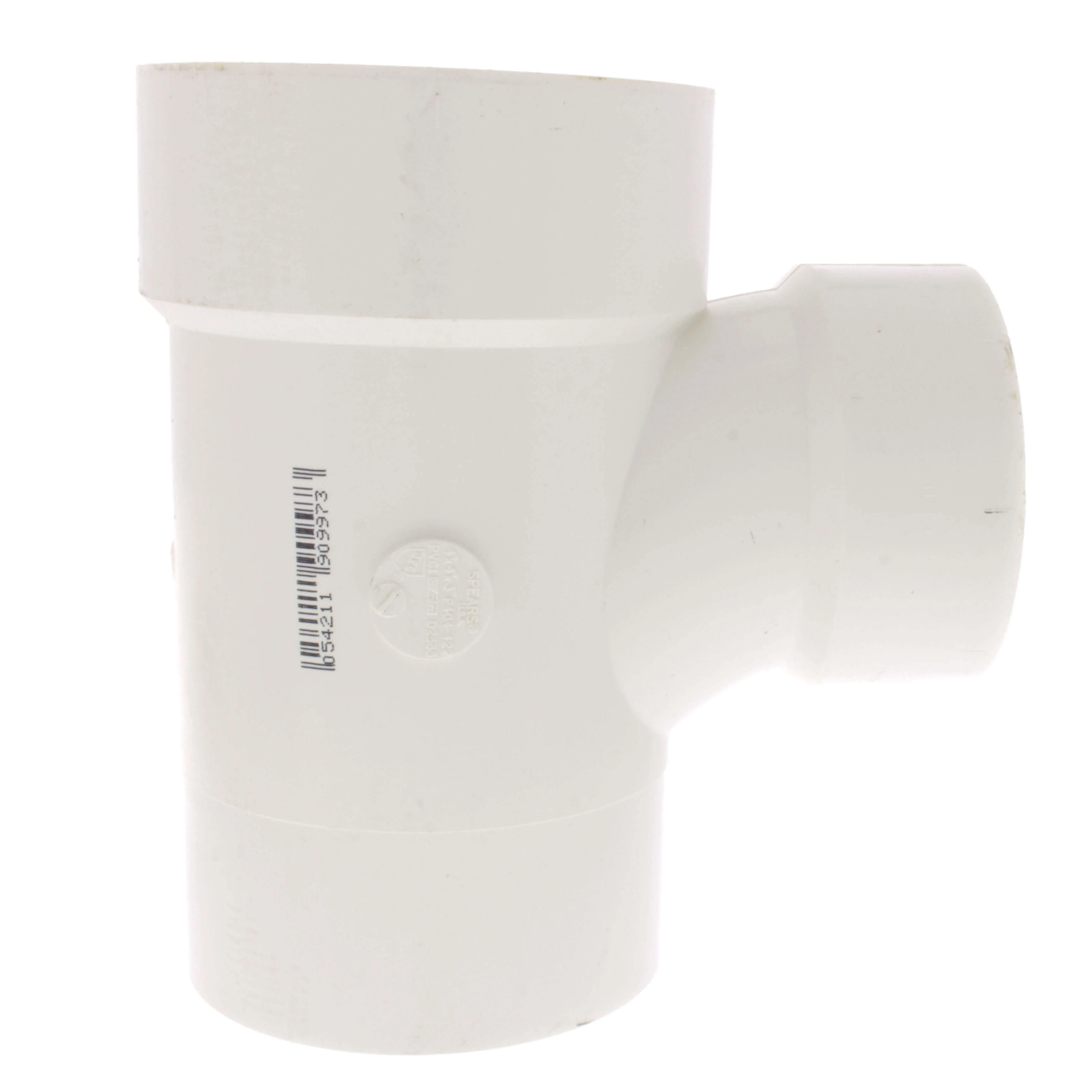 SPEARS VALVES P404-422 Drain Waste Vent Reducer Street Sanitary Tee, Spigot x Hub, 4 x 4 x 3 Size, PVC | BU8AFU