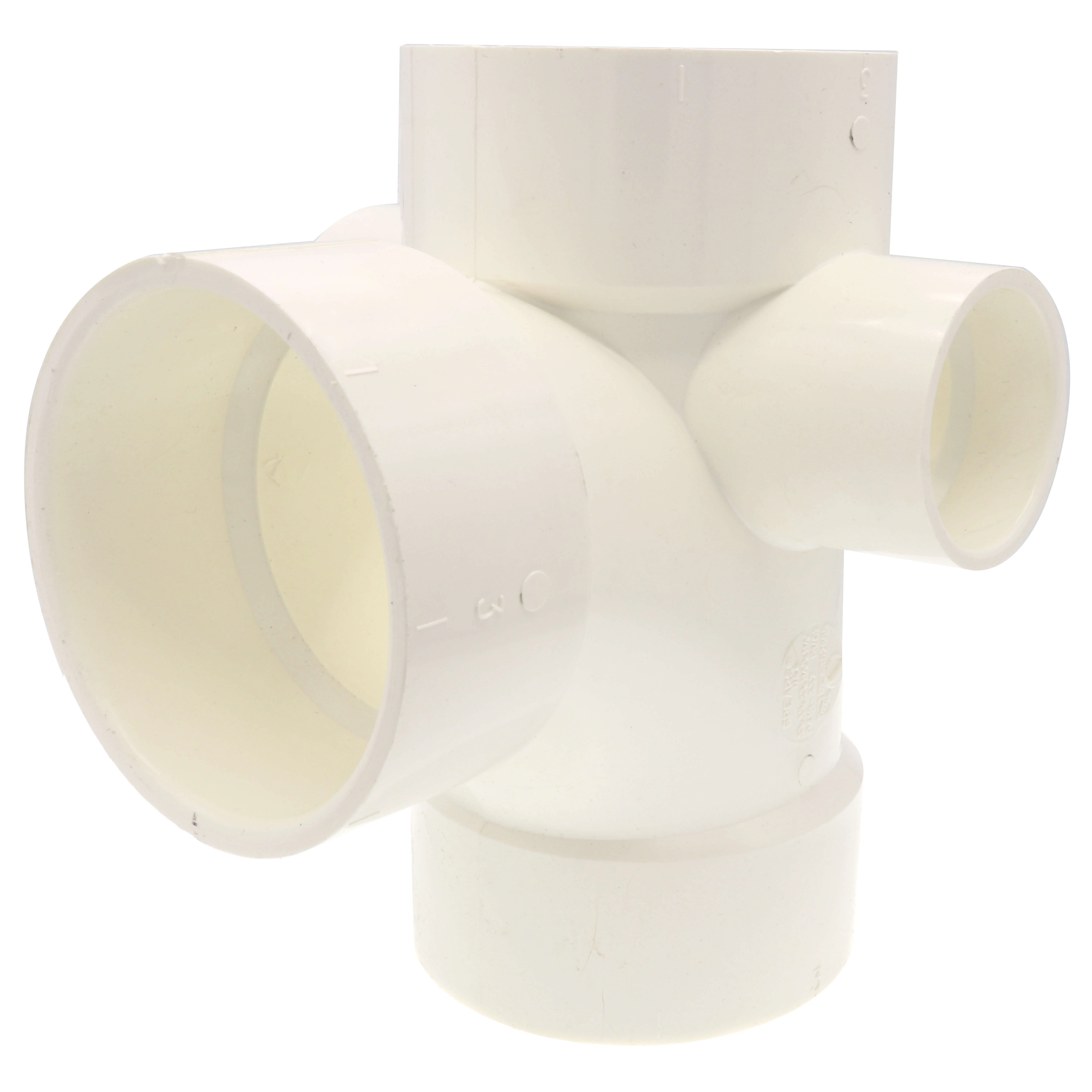 SPEARS VALVES P418-337 Dwv Sanitary Tee, With Light Right Side Inlet, 3 x 3 x 3 x 1-1/2 Size, PVC | BU8AGA