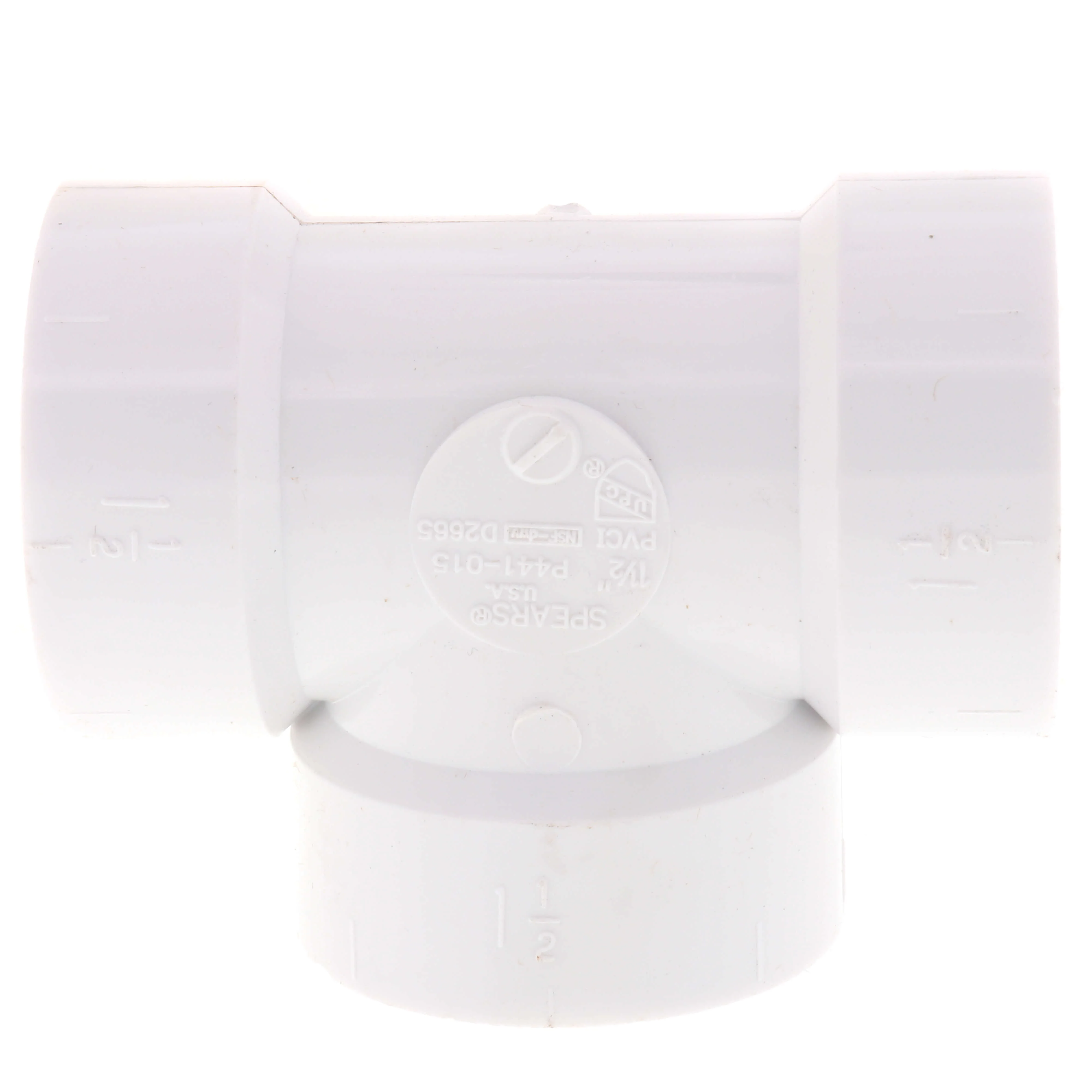 SPEARS VALVES P441-015 Drain Waste Vent Tee, Hub x Hub x Hub, 1-1/2 Size, PVC | BU8AMM