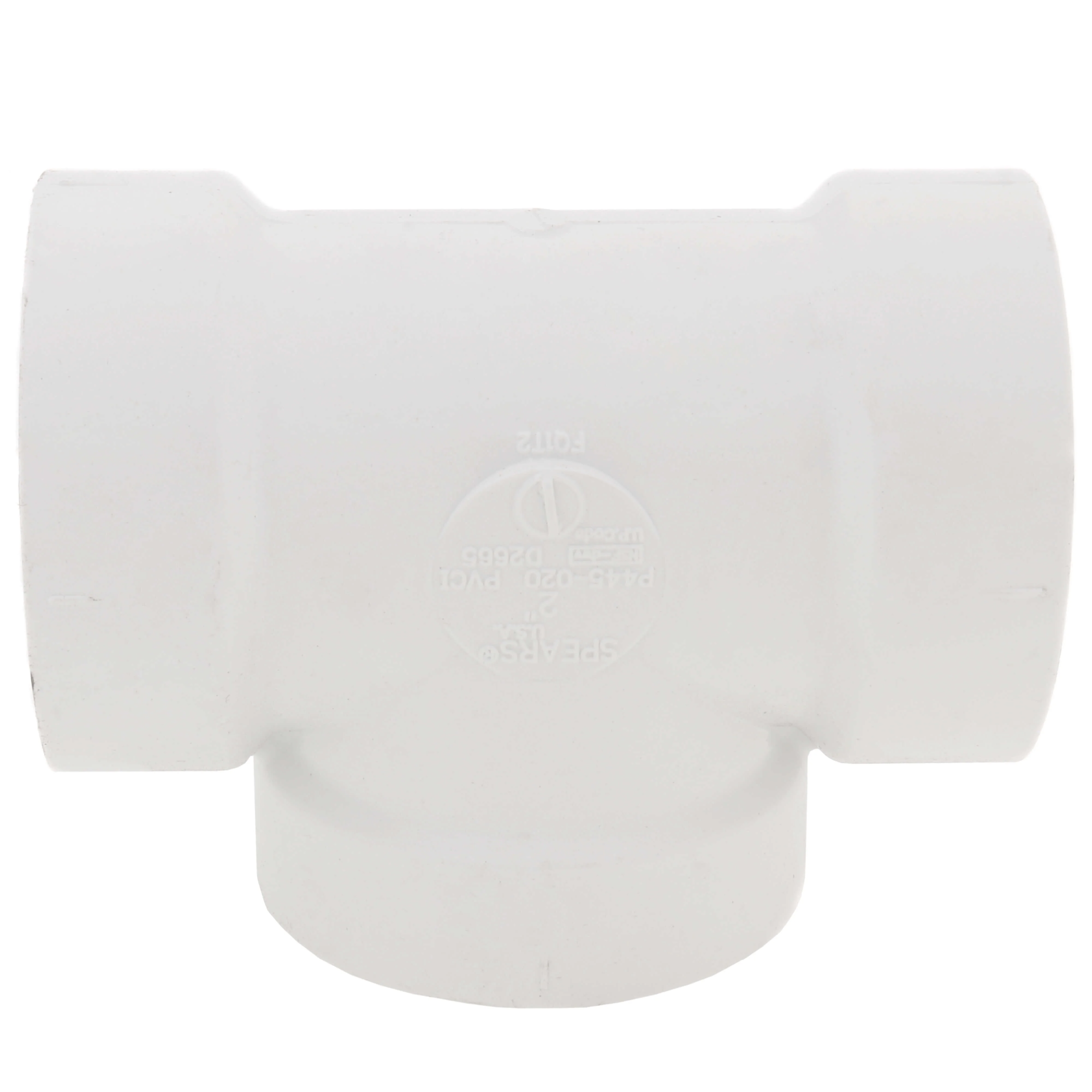 SPEARS VALVES P445X-020 Drain Waste Vent Flush Cleanout Tee, With Plug, Hub x Hub x FPT, 2 Size, PVC | BU8AQC