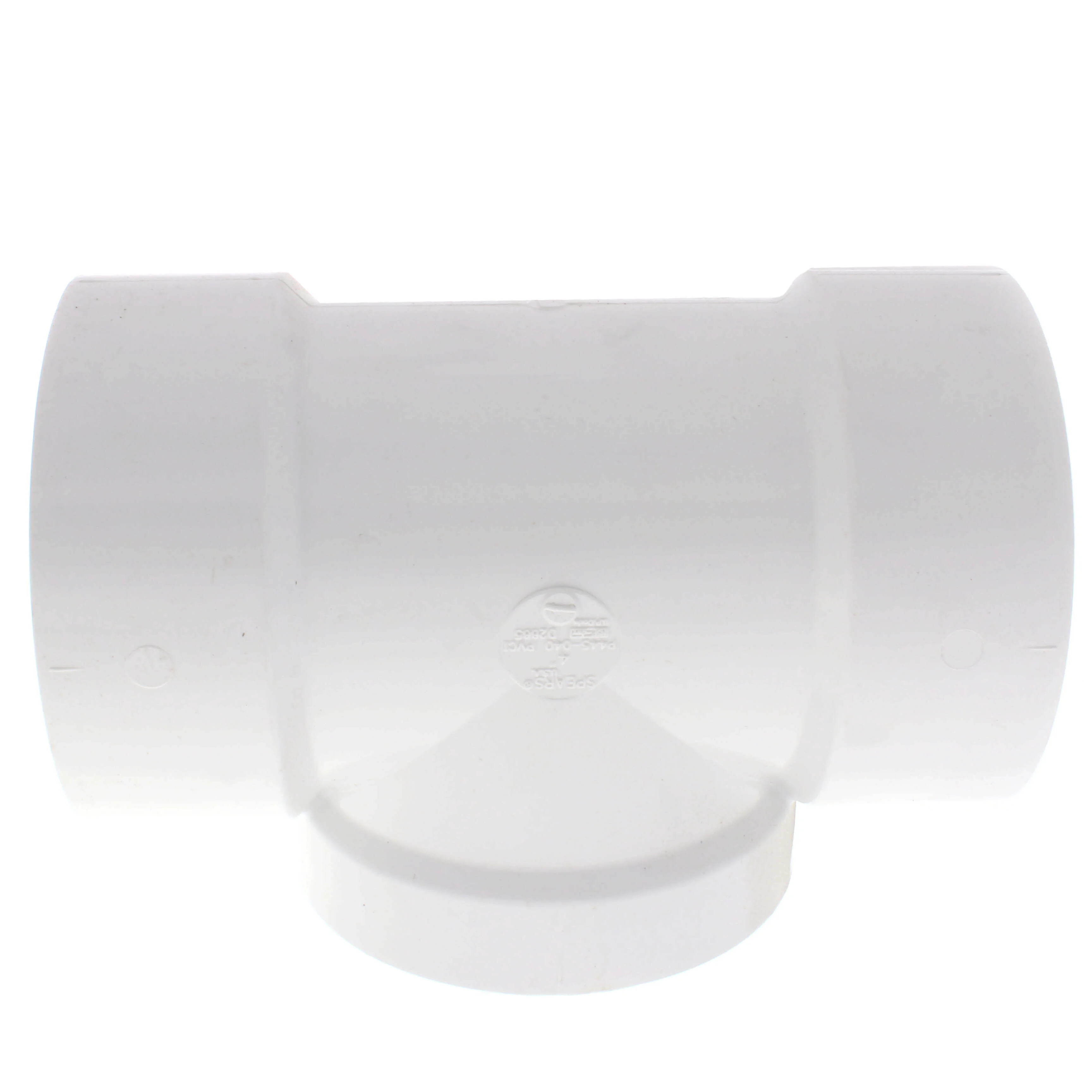 SPEARS VALVES P445X-040 Drain Waste Vent Flush Cleanout Tee, With Plug, Hub x Hub x FPT, 4 Size, PVC | BU8AQM
