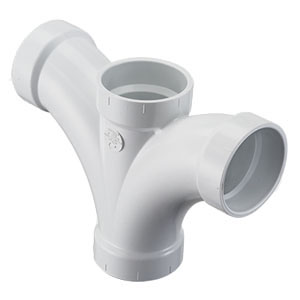 SPEARS VALVES P500-030BC Drain Waste Vent Double Fixture Fitting, Hub x Hub x Hub x Hub, 3 Size, PVC | BU8ARG