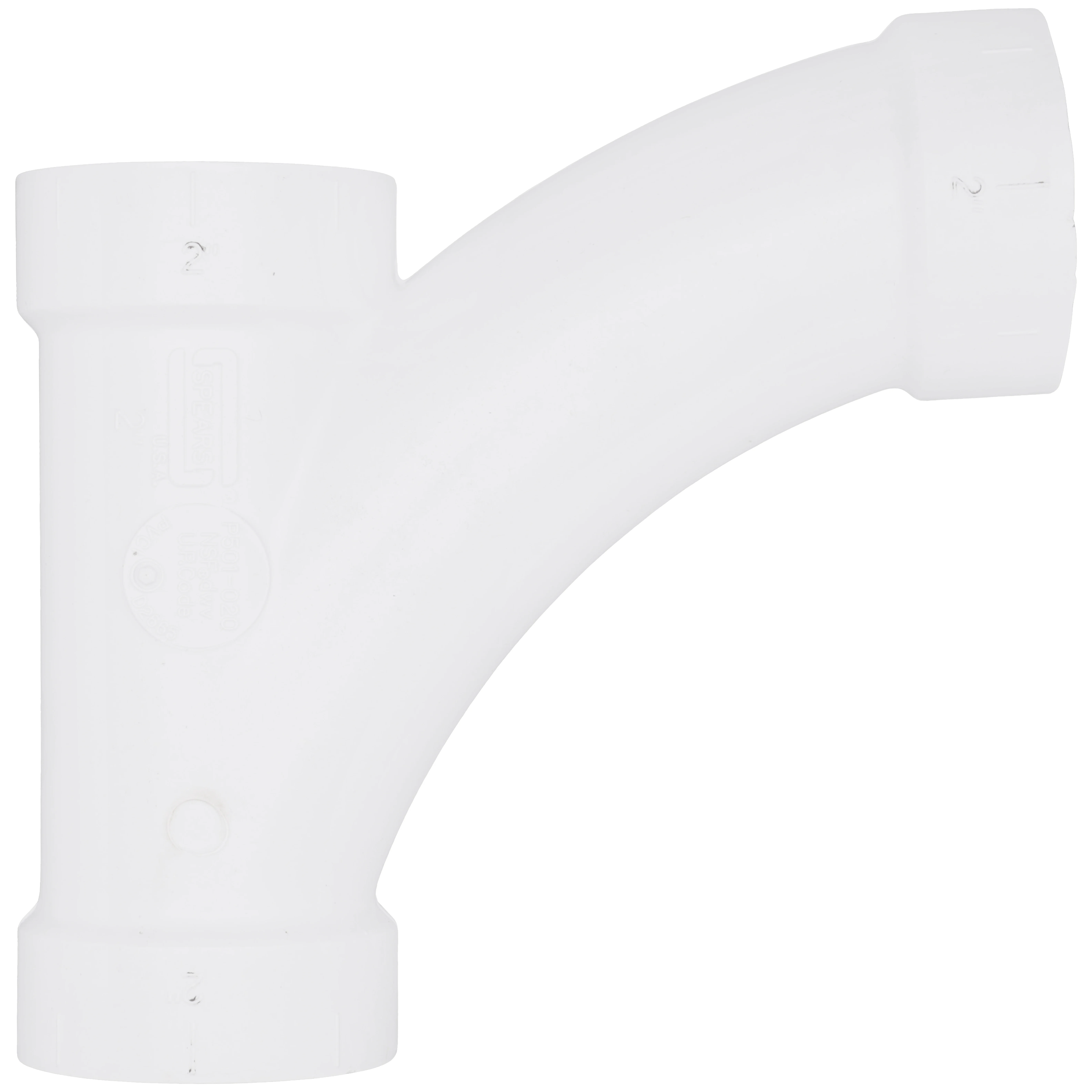 SPEARS VALVES P501-020 Pipe, Combination Wye and 1/8 Bend, Hub x Hub x Hub, 2 Size, PVC | BU7JVV